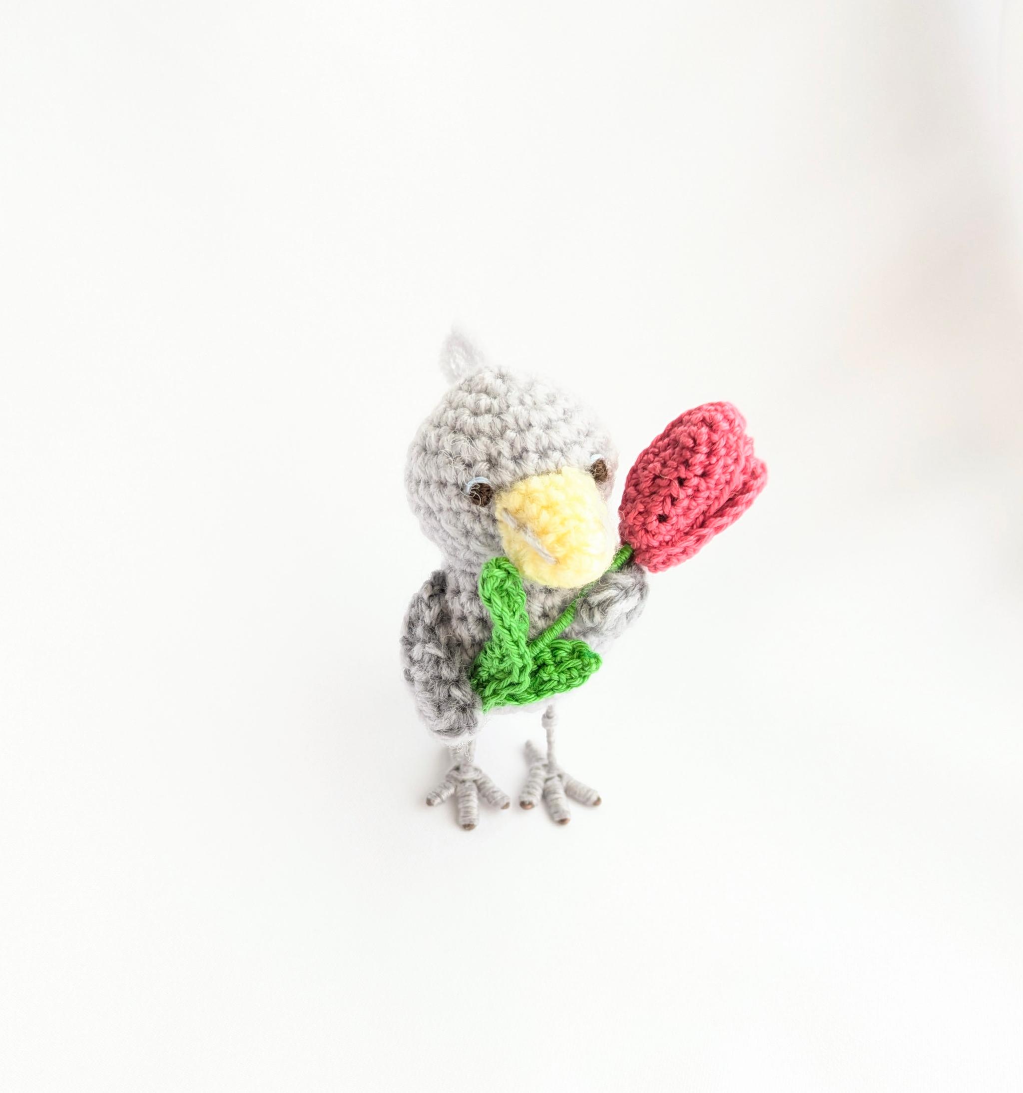 【受注制作】ハシビロコウのあみぐるみ(チューリップ) | 2枚目