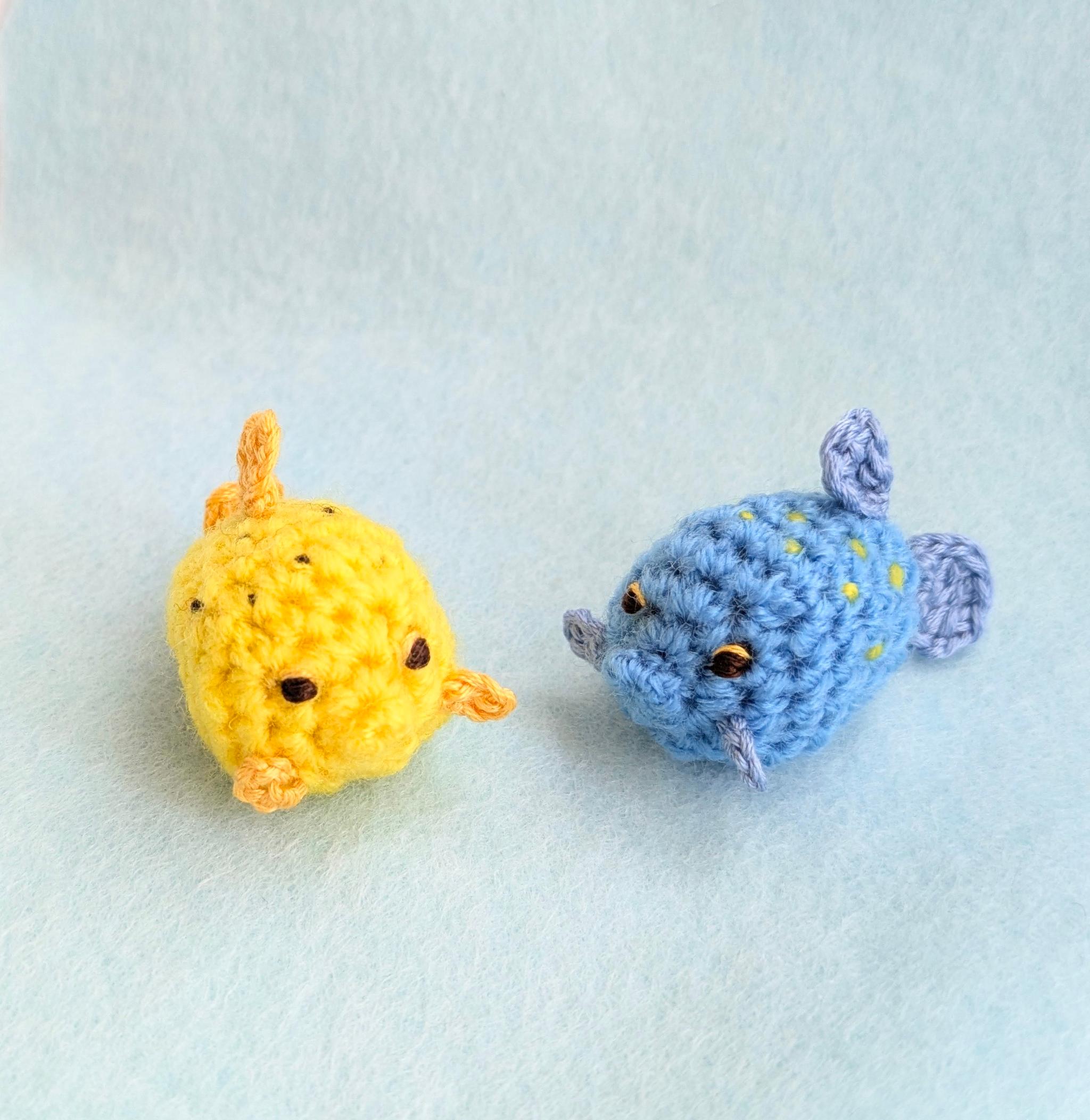 【受注制作】小さなハコフグのあみぐるみ