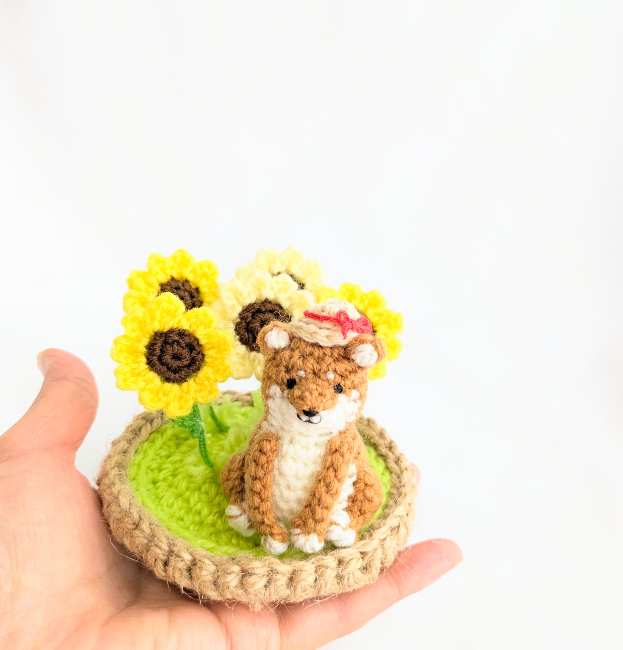 【受注制作】小さな柴犬さんとひまわり畑の置き物 | 7枚目