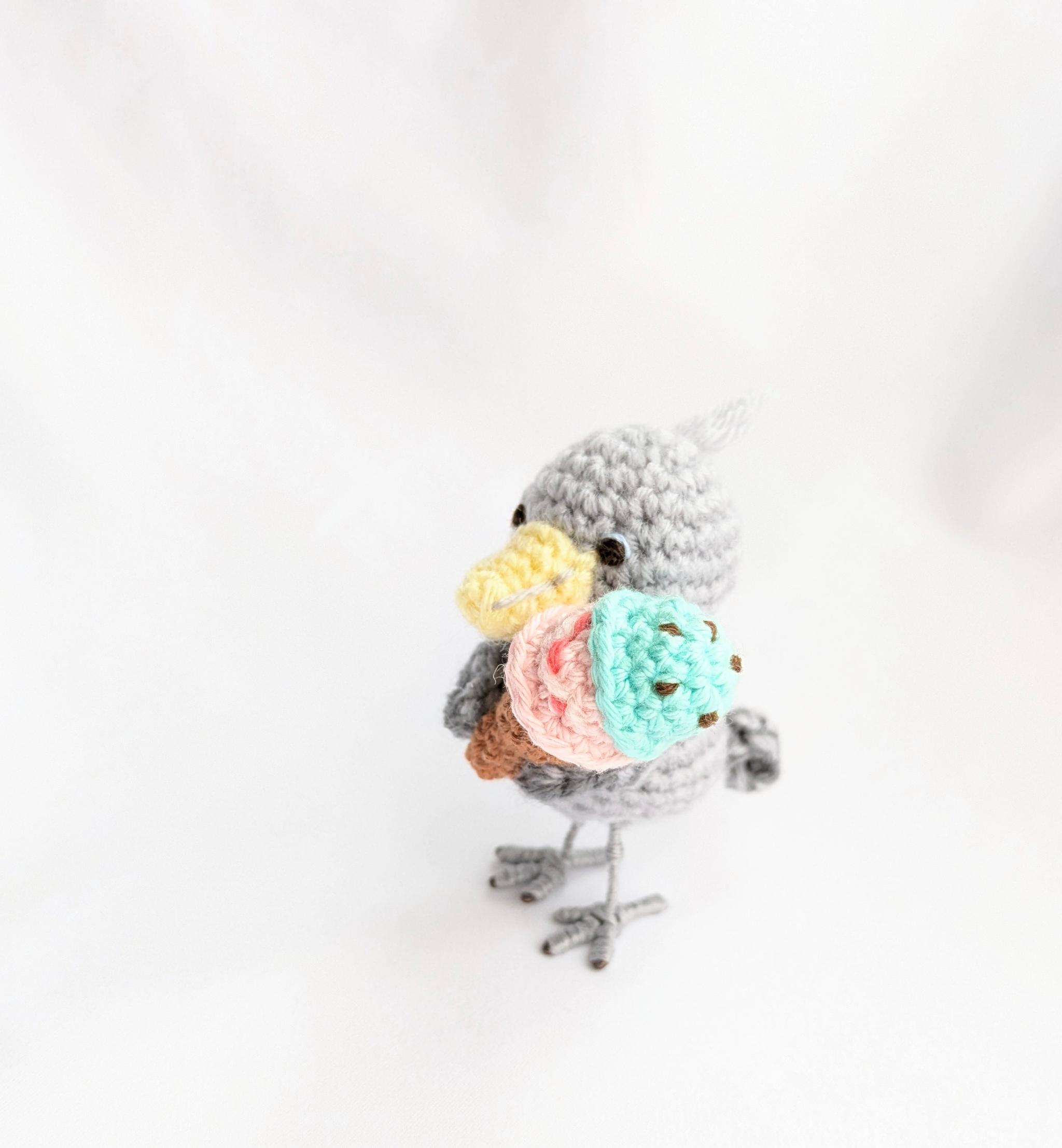 【受注制作】ハシビロコウのあみぐるみ(アイスクリーム) | 3枚目