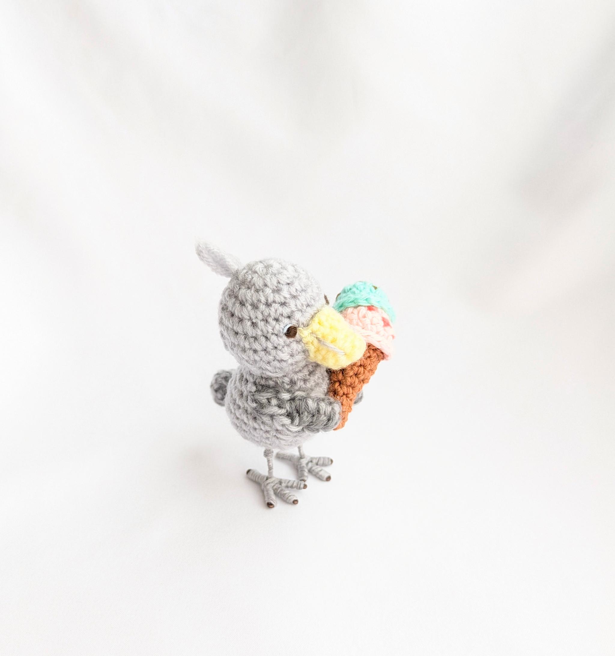 【受注制作】ハシビロコウのあみぐるみ(アイスクリーム) | 4枚目