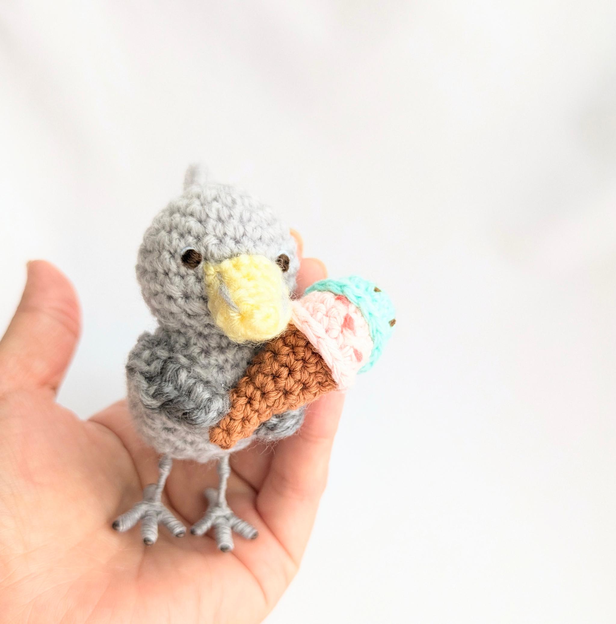 【受注制作】ハシビロコウのあみぐるみ(アイスクリーム) | 5枚目