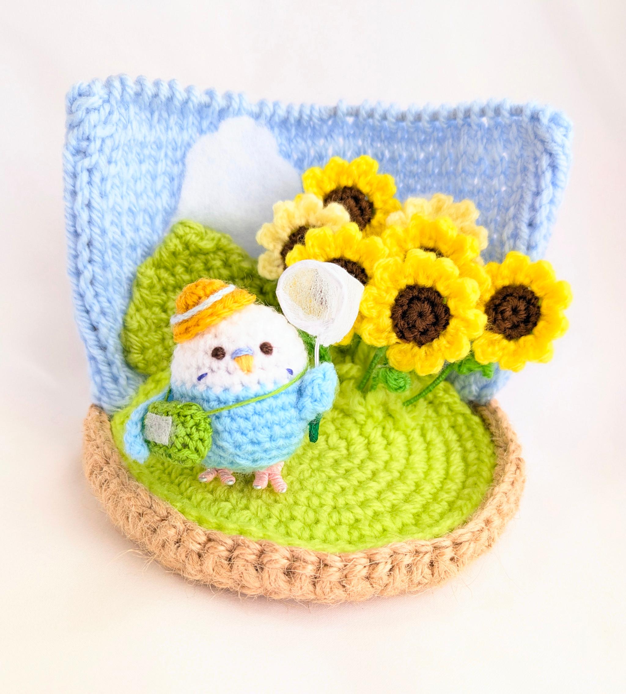 【受注制作】夏の思い出セキセイインコちゃん1枚目の画像