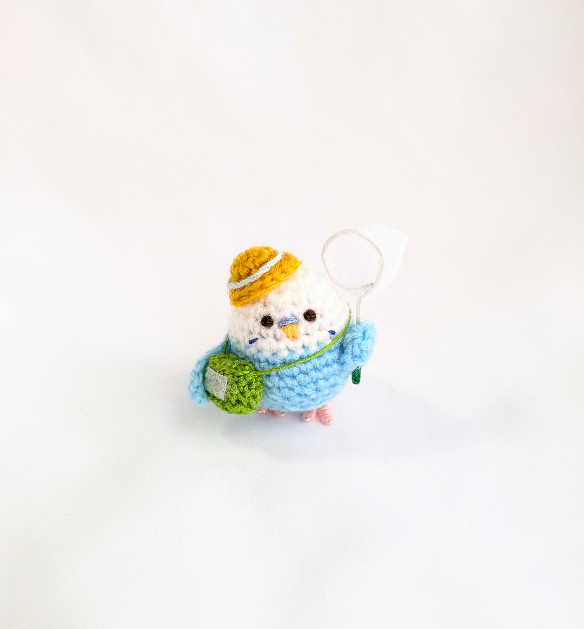 【受注制作】セキセイインコのあみぐるみ虫とりver.1枚目の画像