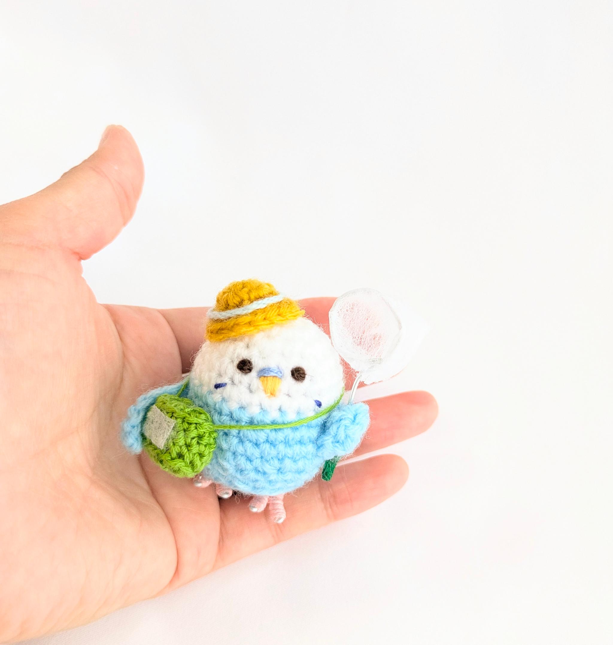 【受注制作】セキセイインコのあみぐるみ虫とりver. | 4枚目