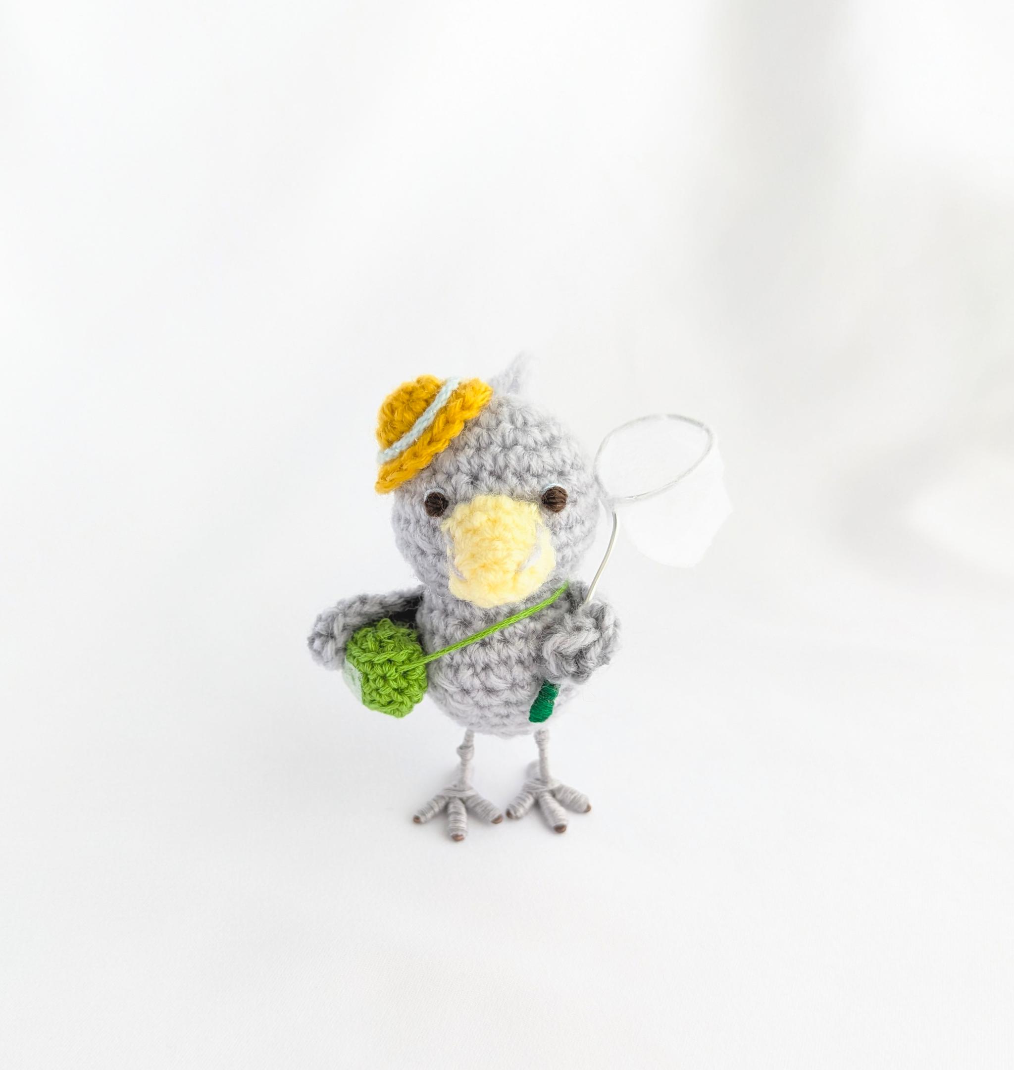 【受注制作】ハシビロコウのあみぐるみ(虫とり) | 2枚目