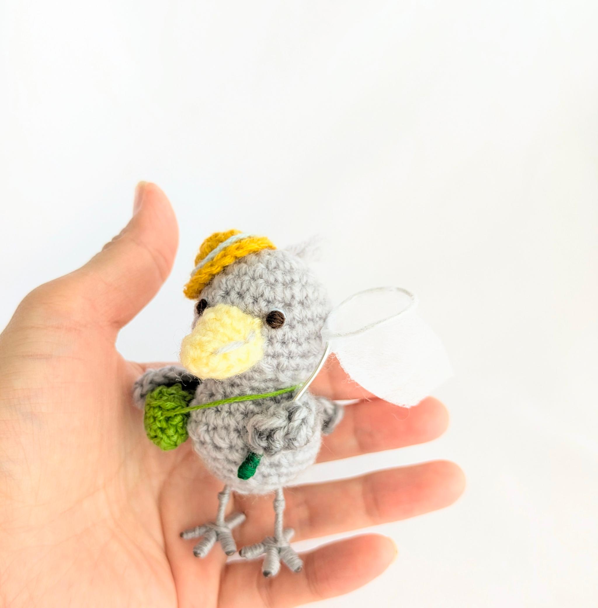 【受注制作】ハシビロコウのあみぐるみ(虫とり) | 5枚目