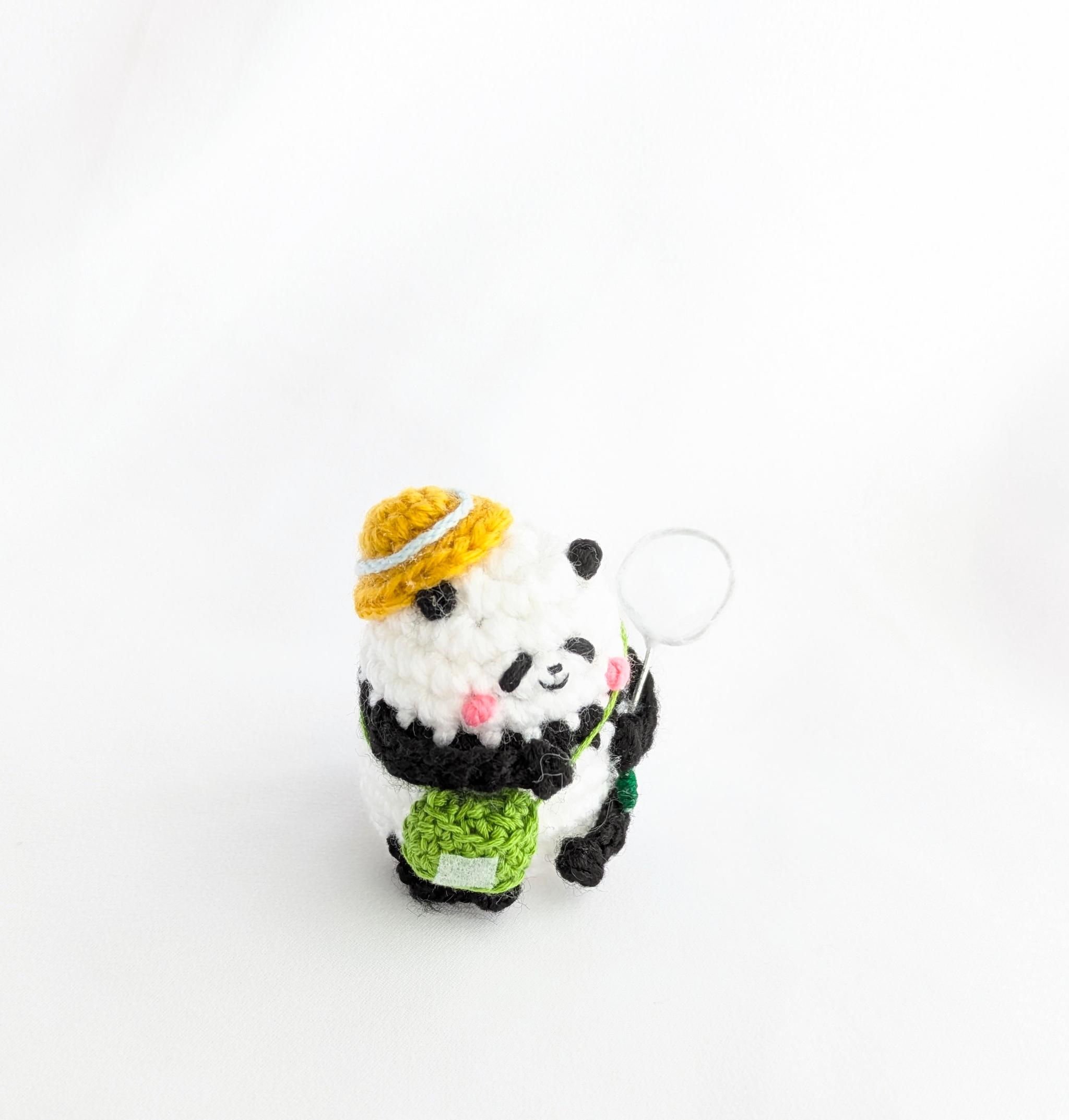 【受注制作】パンダさんのあみぐるみ（虫とり） | 3枚目