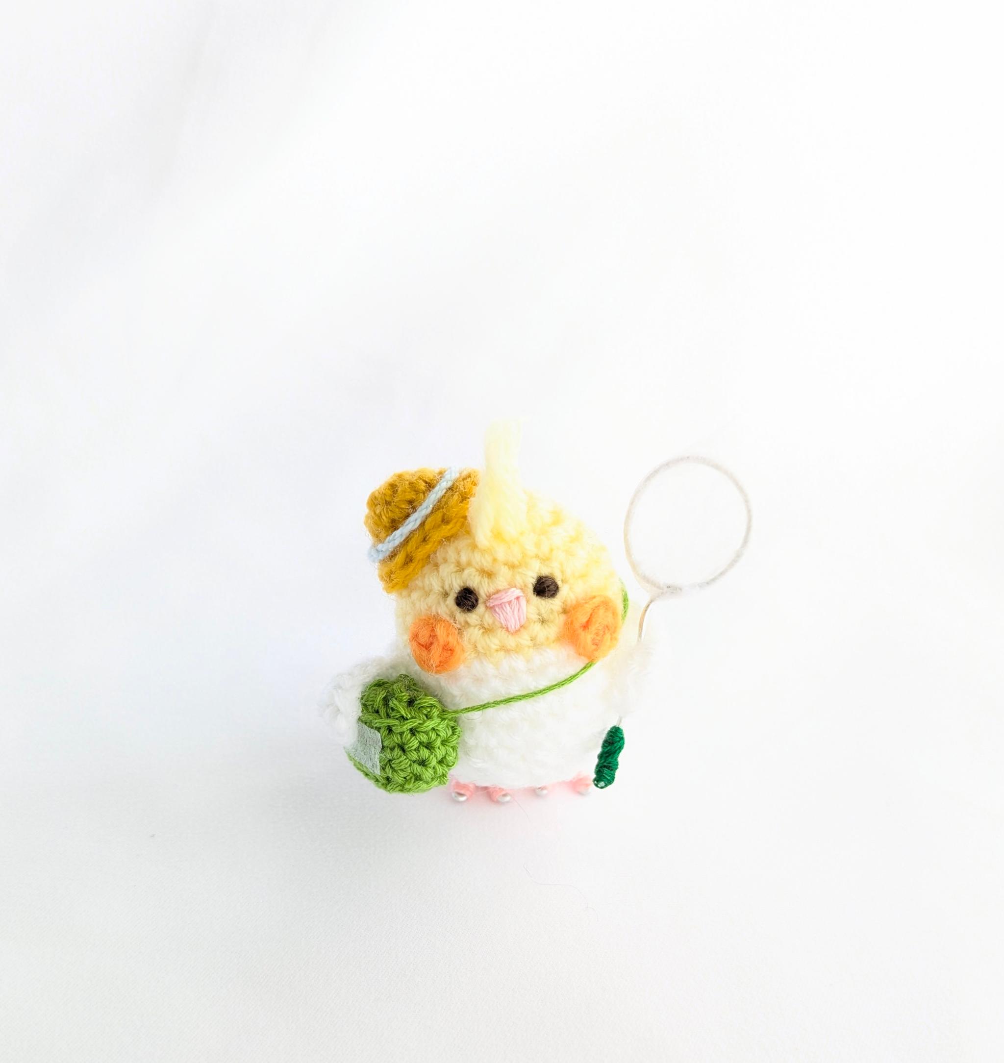 【受注制作】オカメインコのあみぐるみ虫とりver.1枚目の画像