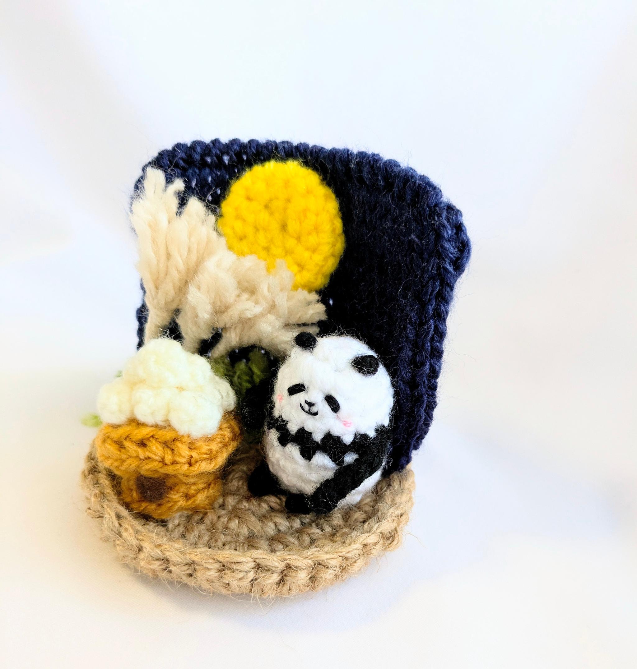 【受注制作】お月見パンダさんの小さな置物 | 3枚目