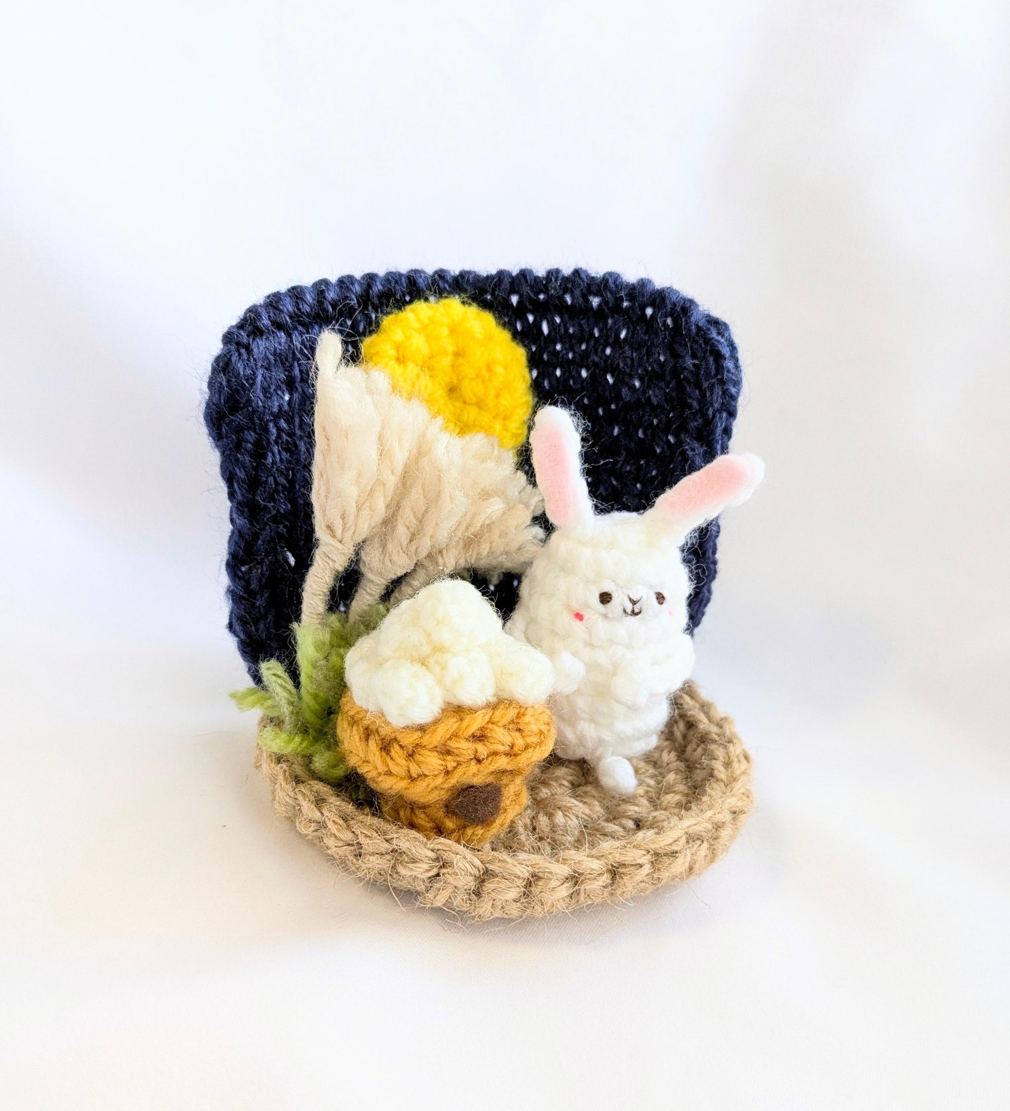 【受注制作】お月見ウサギさんの小さな置物 | 2枚目