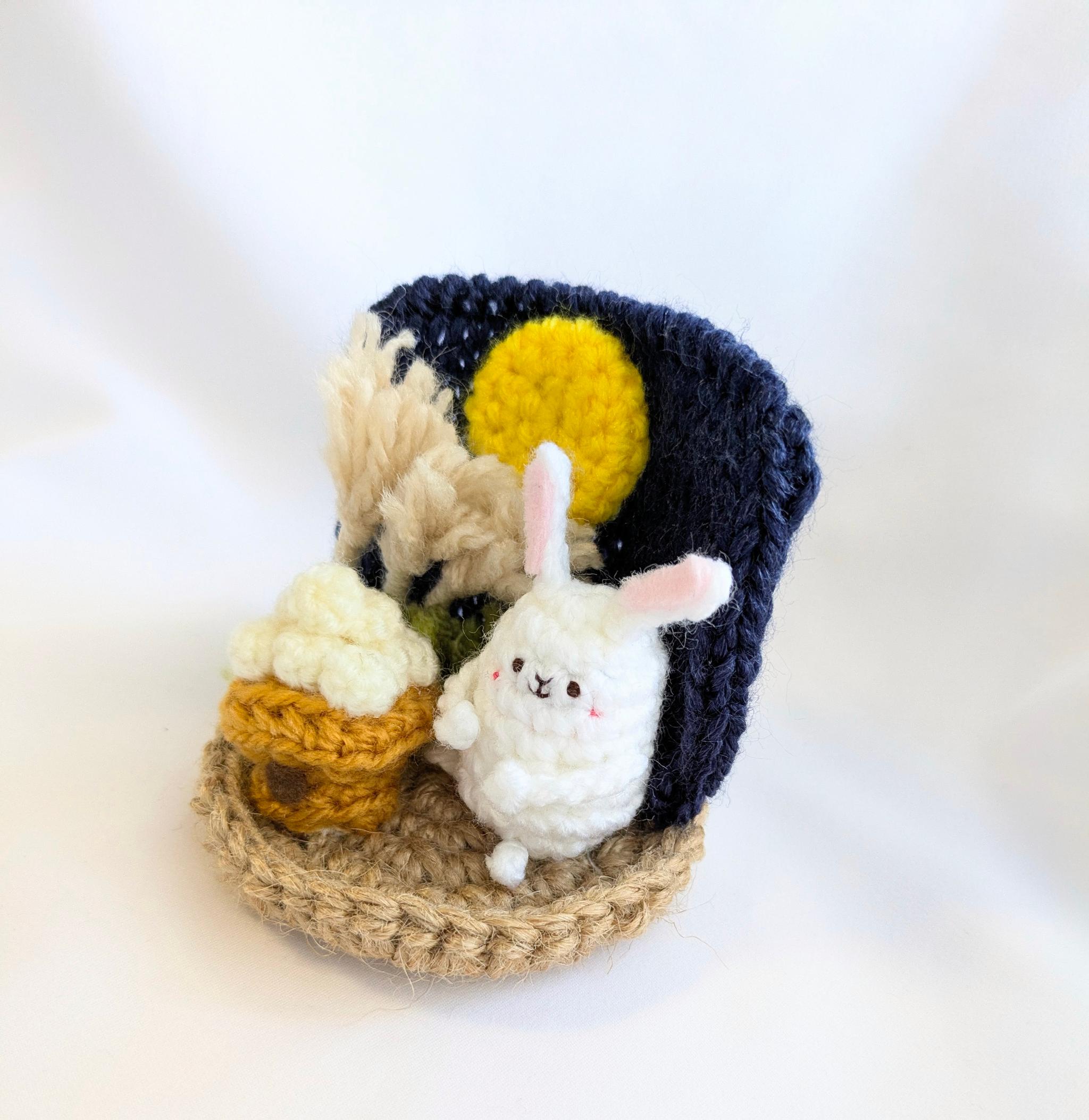 【受注制作】お月見ウサギさんの小さな置物 | 3枚目