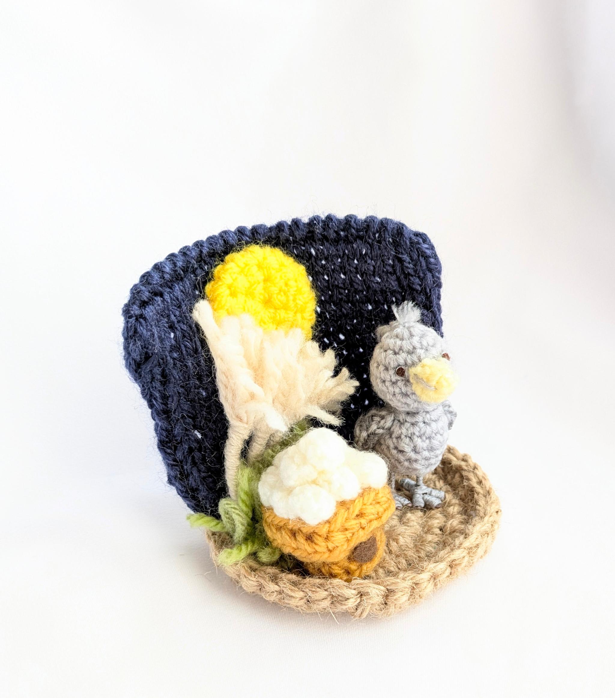 【受注制作】お月見ハシビロコウさんの小さな置物 | 5枚目