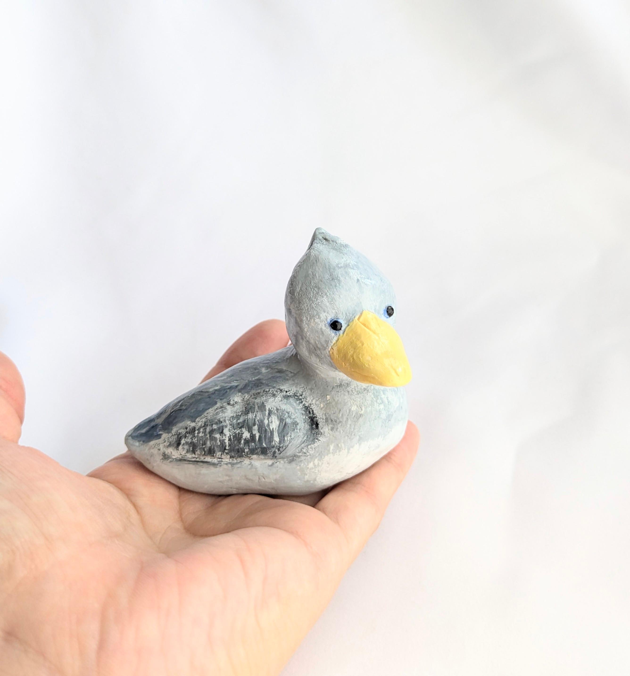 ハシビロコウさんの置物（粘土細工）1枚目の画像