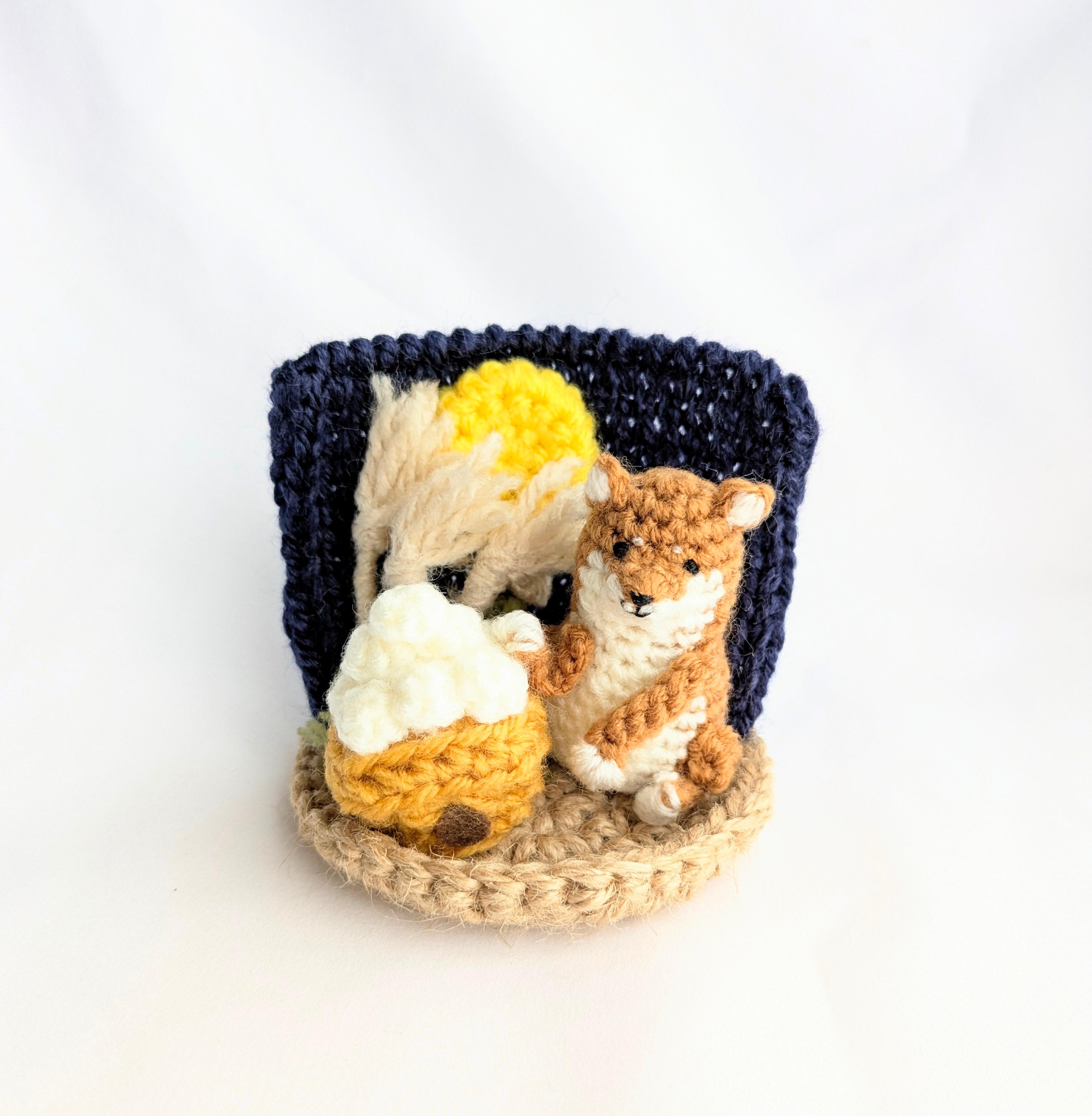 【受注制作】お月見柴犬さんの小さな置物1枚目の画像
