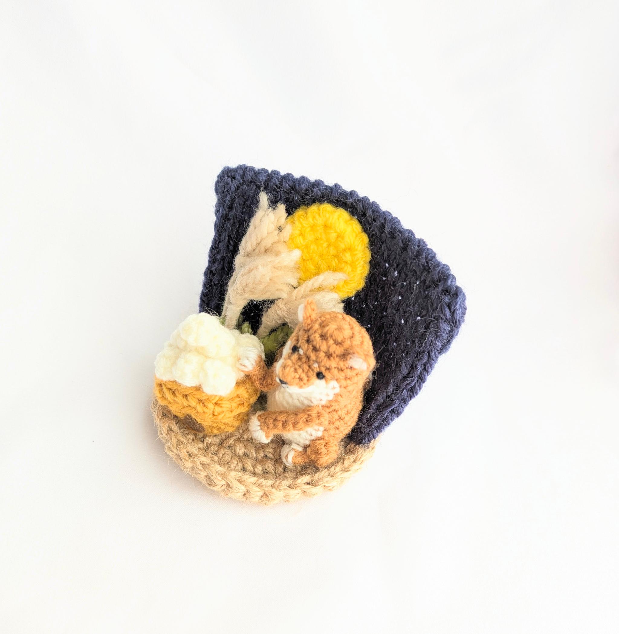 【受注制作】お月見柴犬さんの小さな置物 | 4枚目