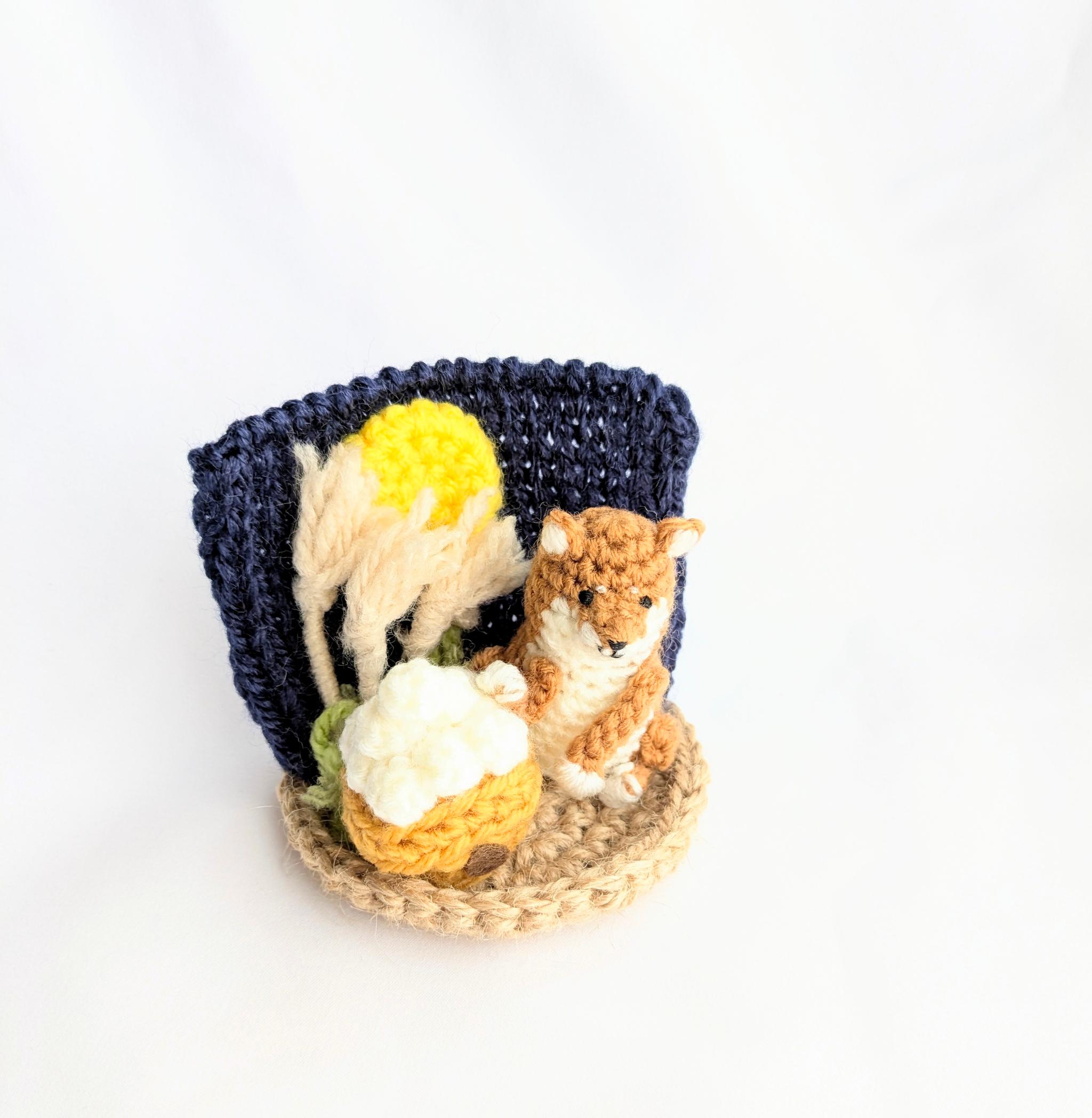 【受注制作】お月見柴犬さんの小さな置物 | 5枚目