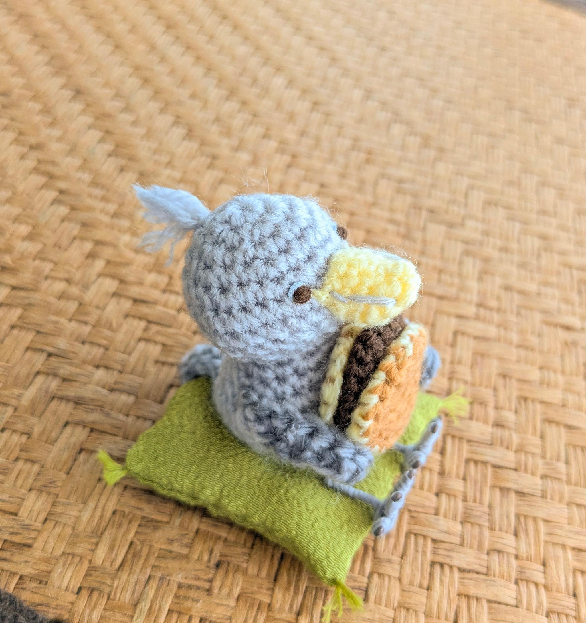 【受注制作】ハシビロコウのあみぐるみ(どら焼き) | 3枚目