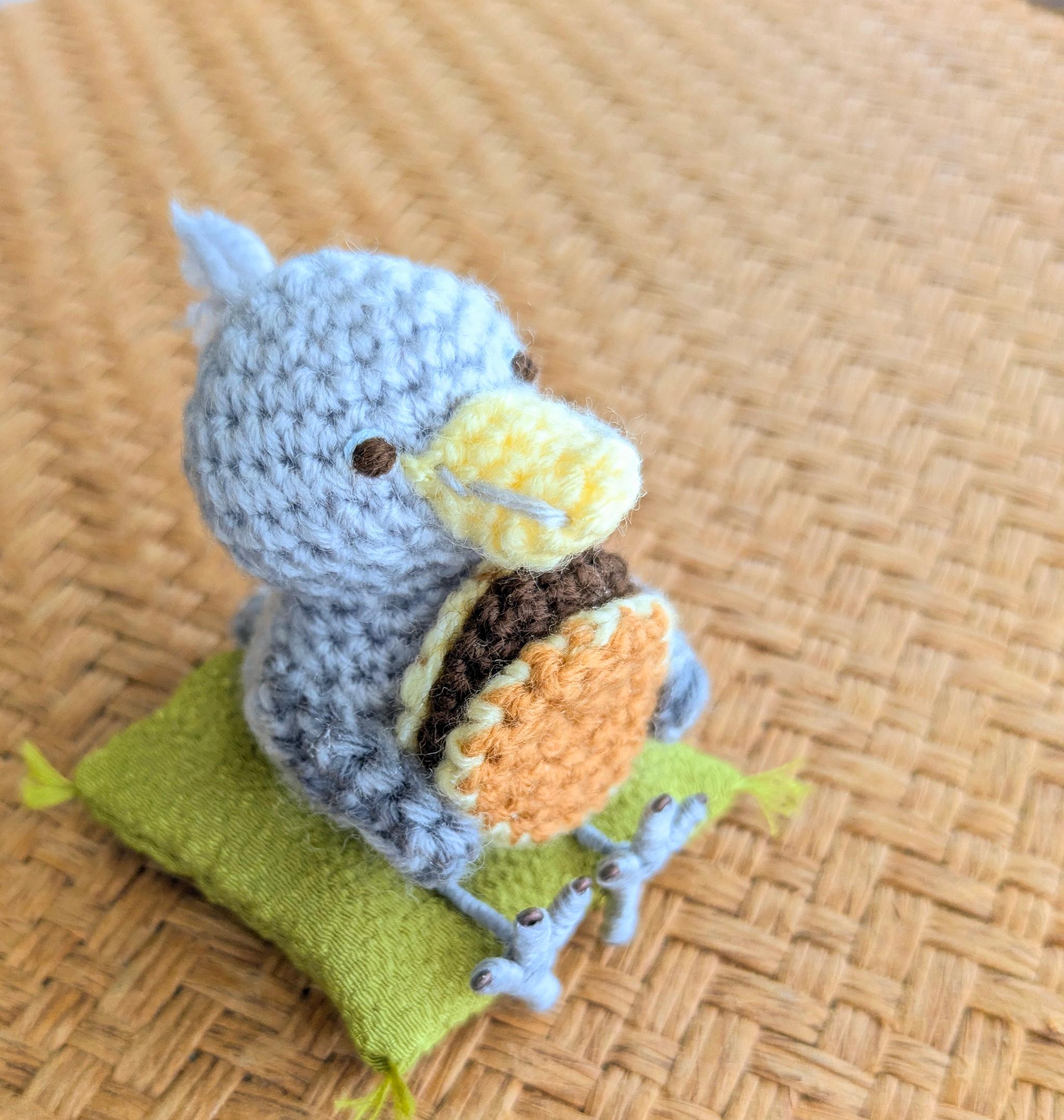 【受注制作】ハシビロコウのあみぐるみ(どら焼き) | 4枚目