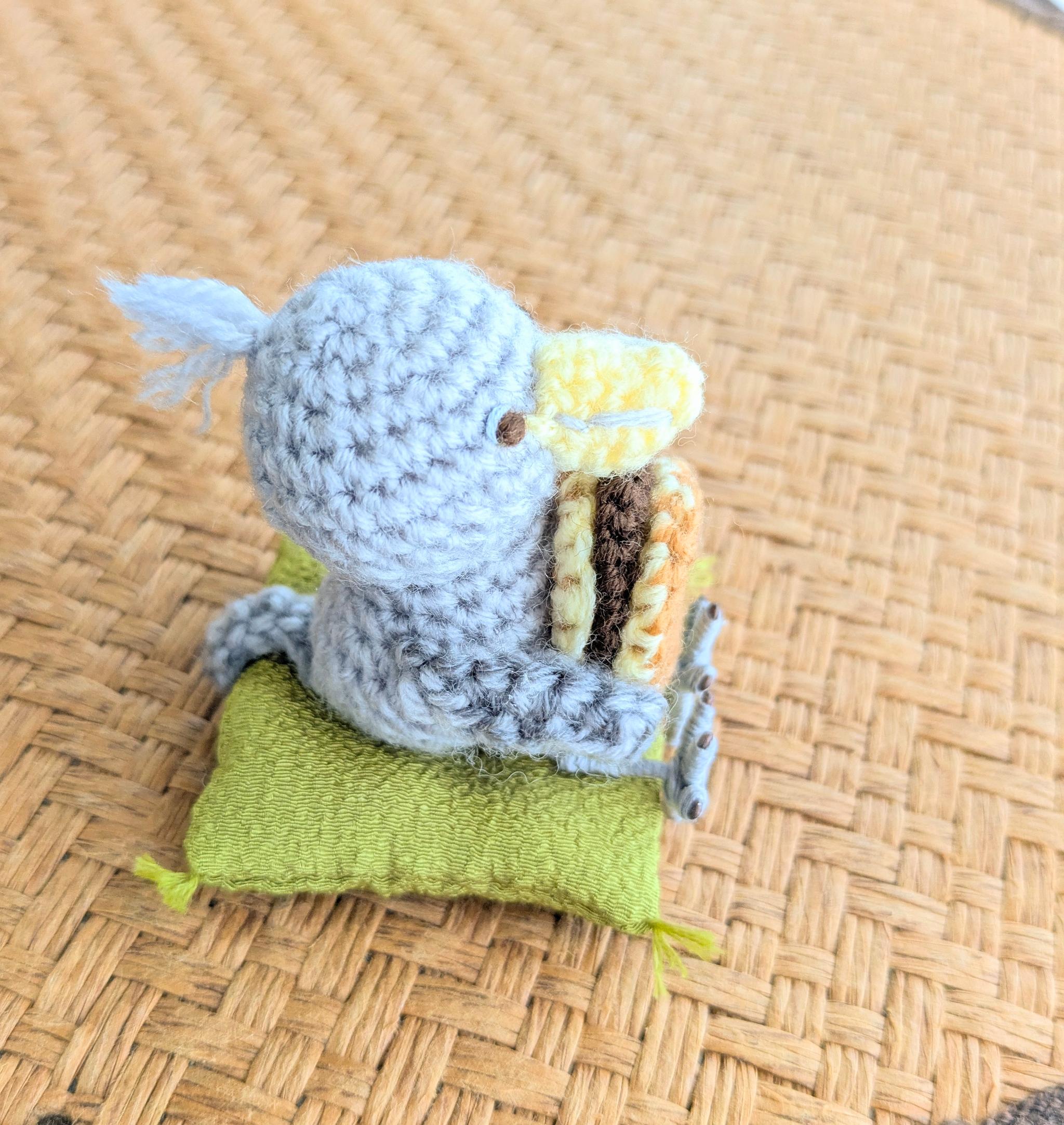 【受注制作】ハシビロコウのあみぐるみ(どら焼き) | 5枚目