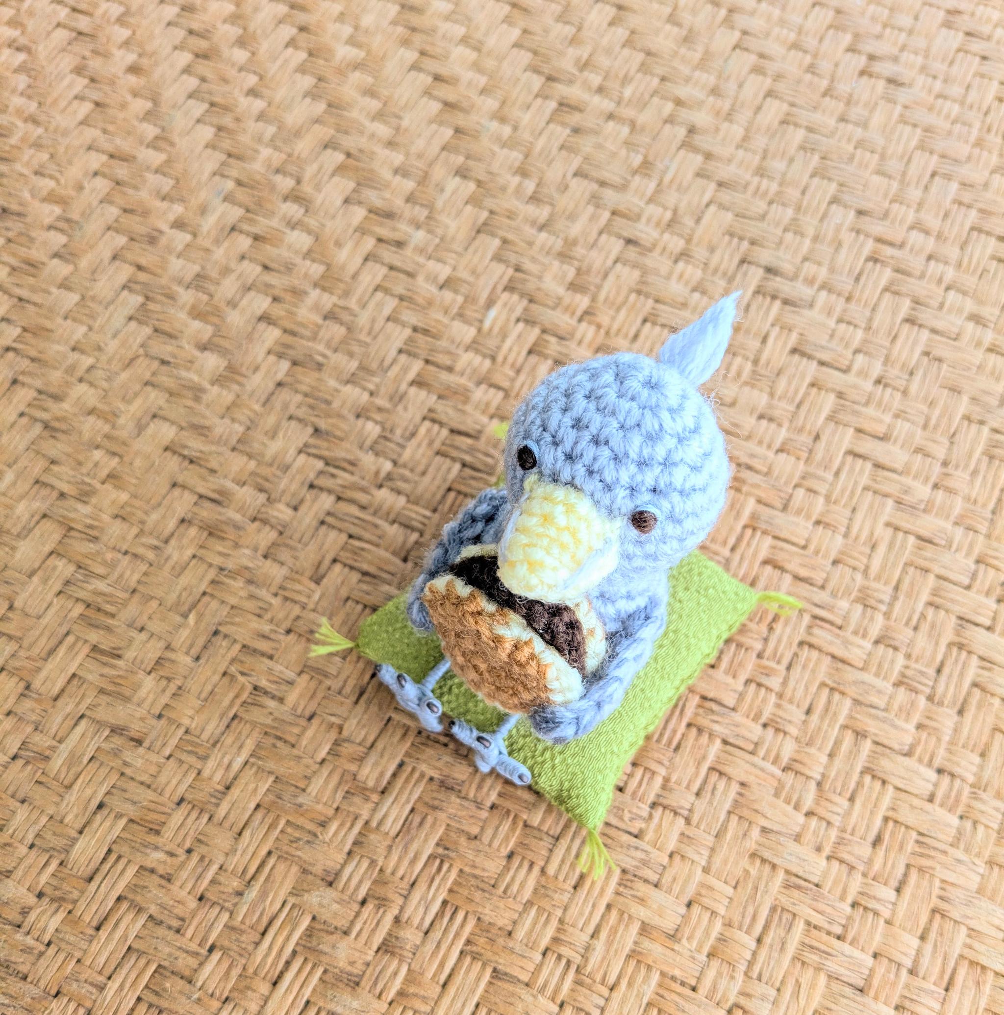 【受注制作】ハシビロコウのあみぐるみ(どら焼き) | 7枚目