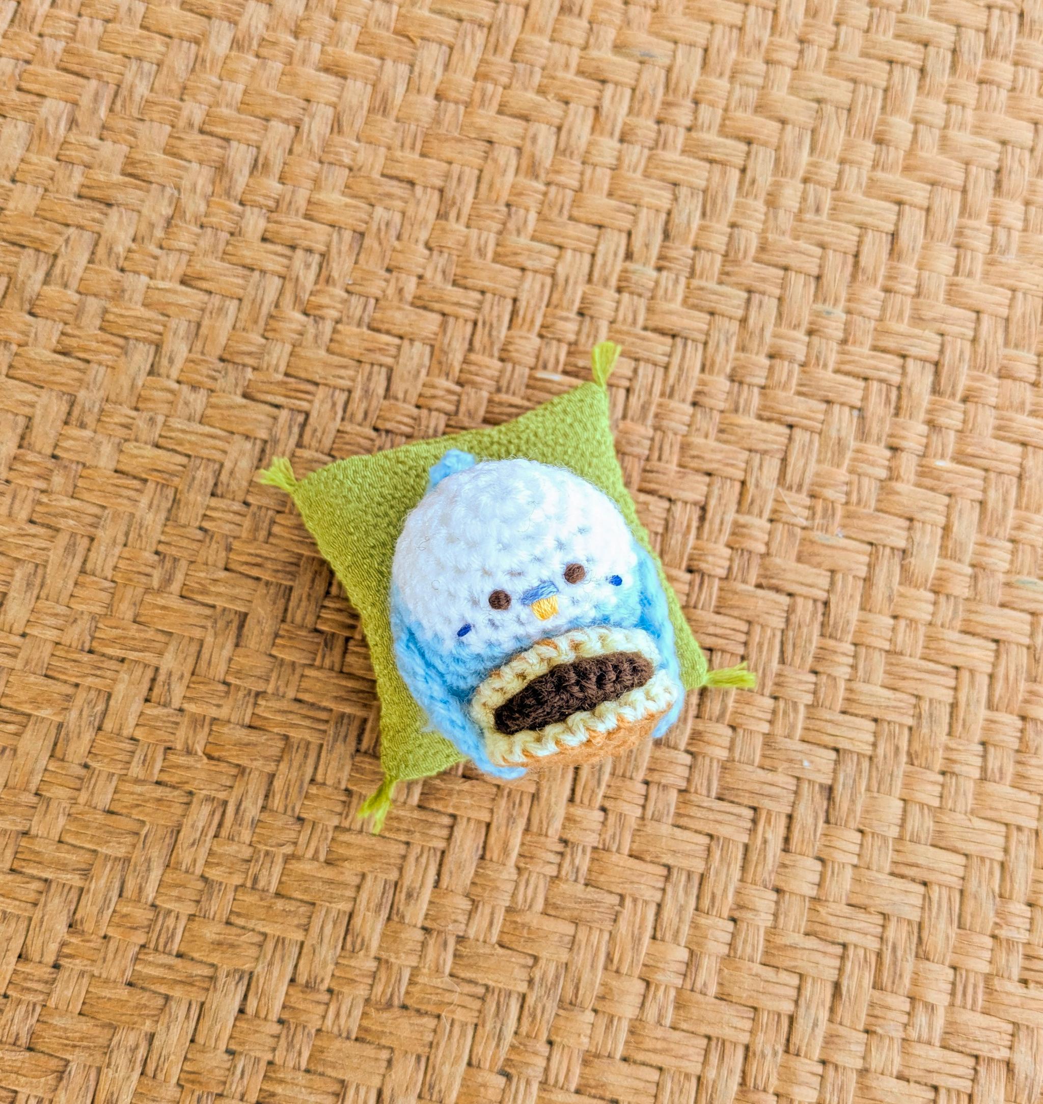 【受注制作】どら焼き大好き♡セキセイインコちゃんのあみぐるみ | 7枚目