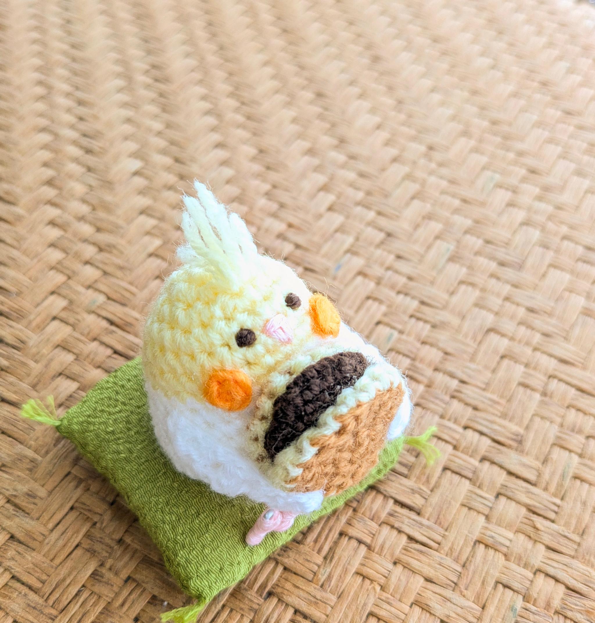 【受注制作】どら焼き大好き♡オカメインコちゃんのあみぐるみ | 6枚目
