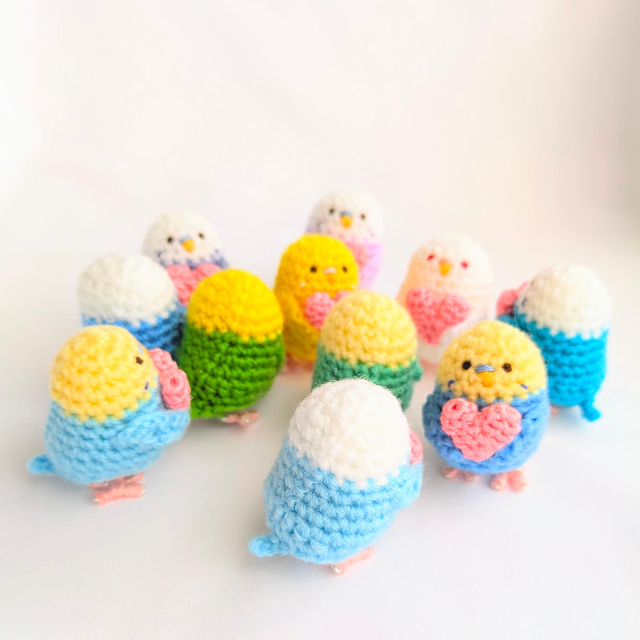 【受注制作】ハート持ち♡小さなセキセイインコのあみぐるみ | 5枚目
