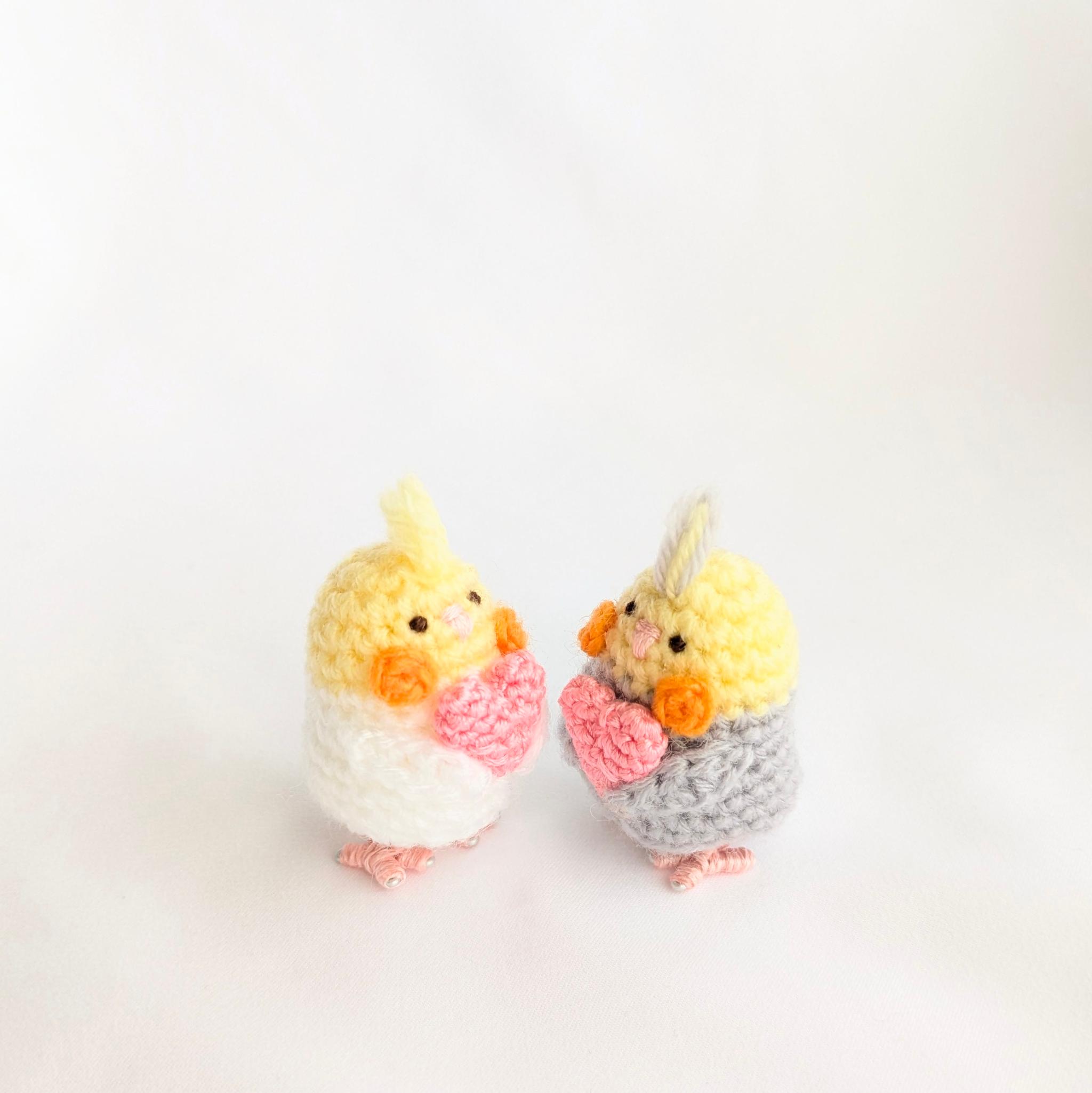 【受注制作】ハート持ち♡小さなオカメインコのあみぐるみ | 3枚目