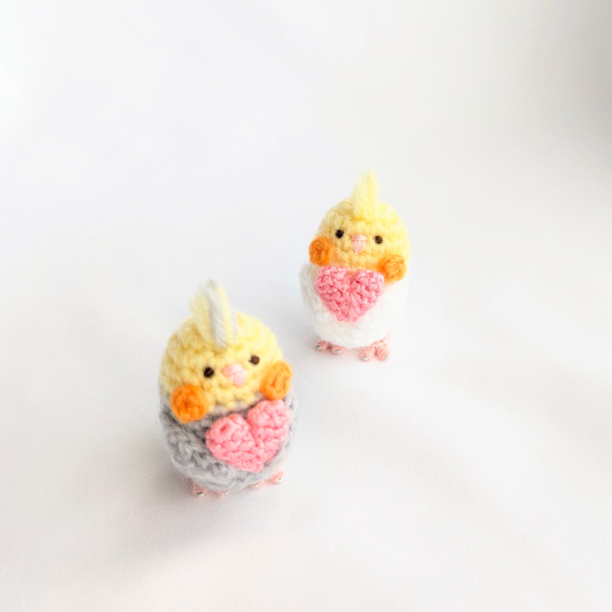 【受注制作】ハート持ち♡小さなオカメインコのあみぐるみ | 5枚目