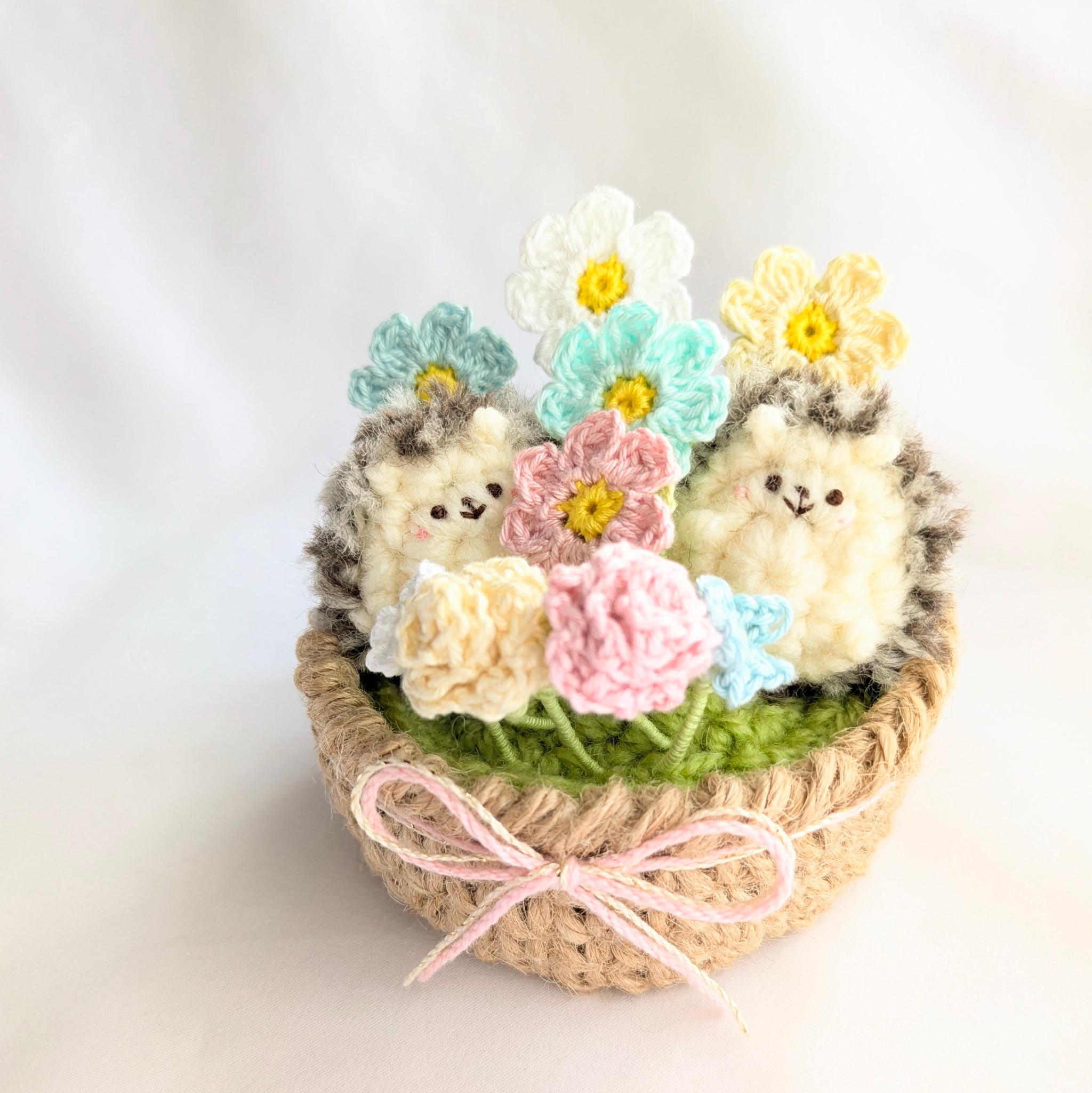 【受注制作】ハリネズミさんの花かご | 2枚目