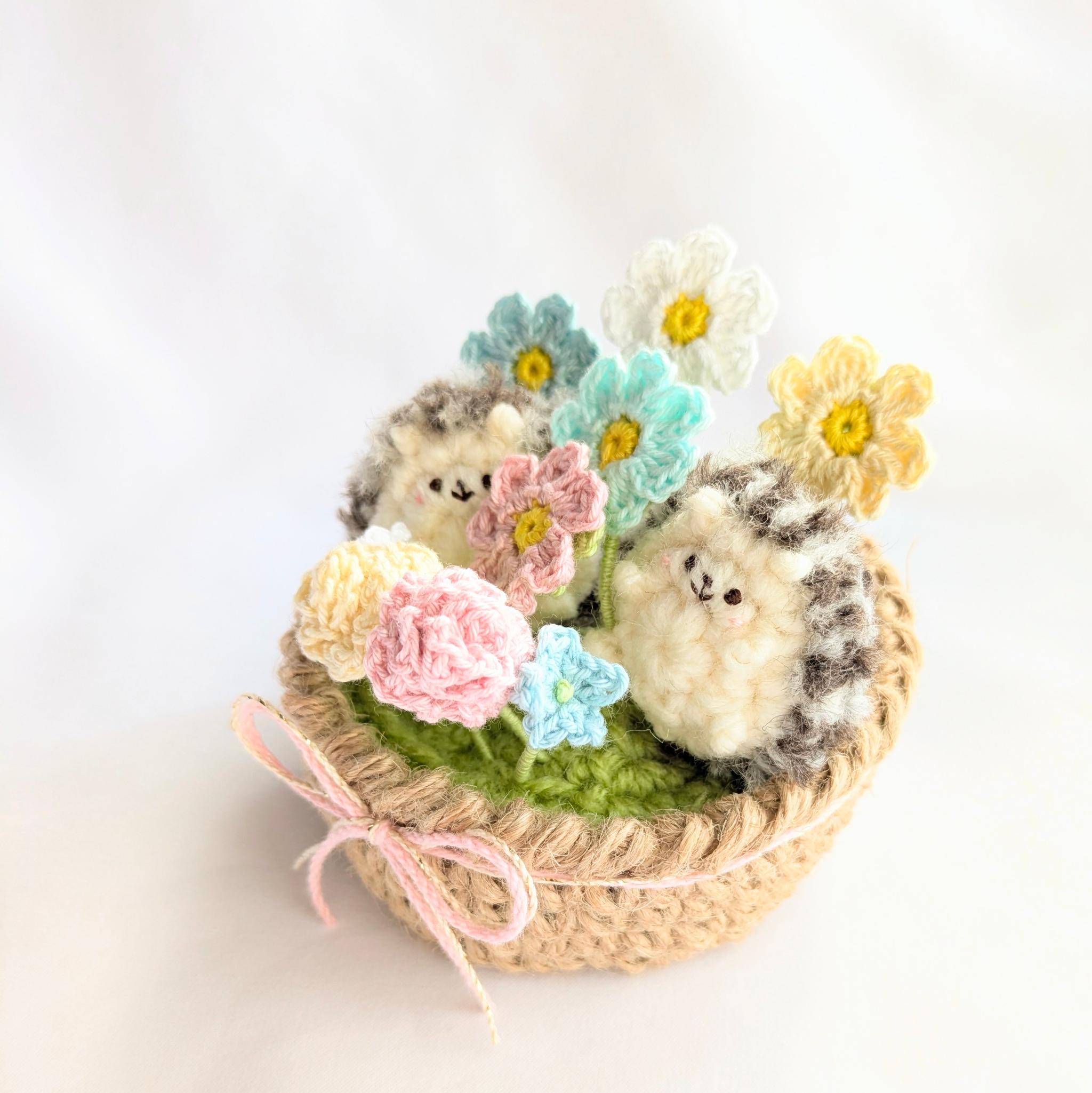 【受注制作】ハリネズミさんの花かご | 3枚目