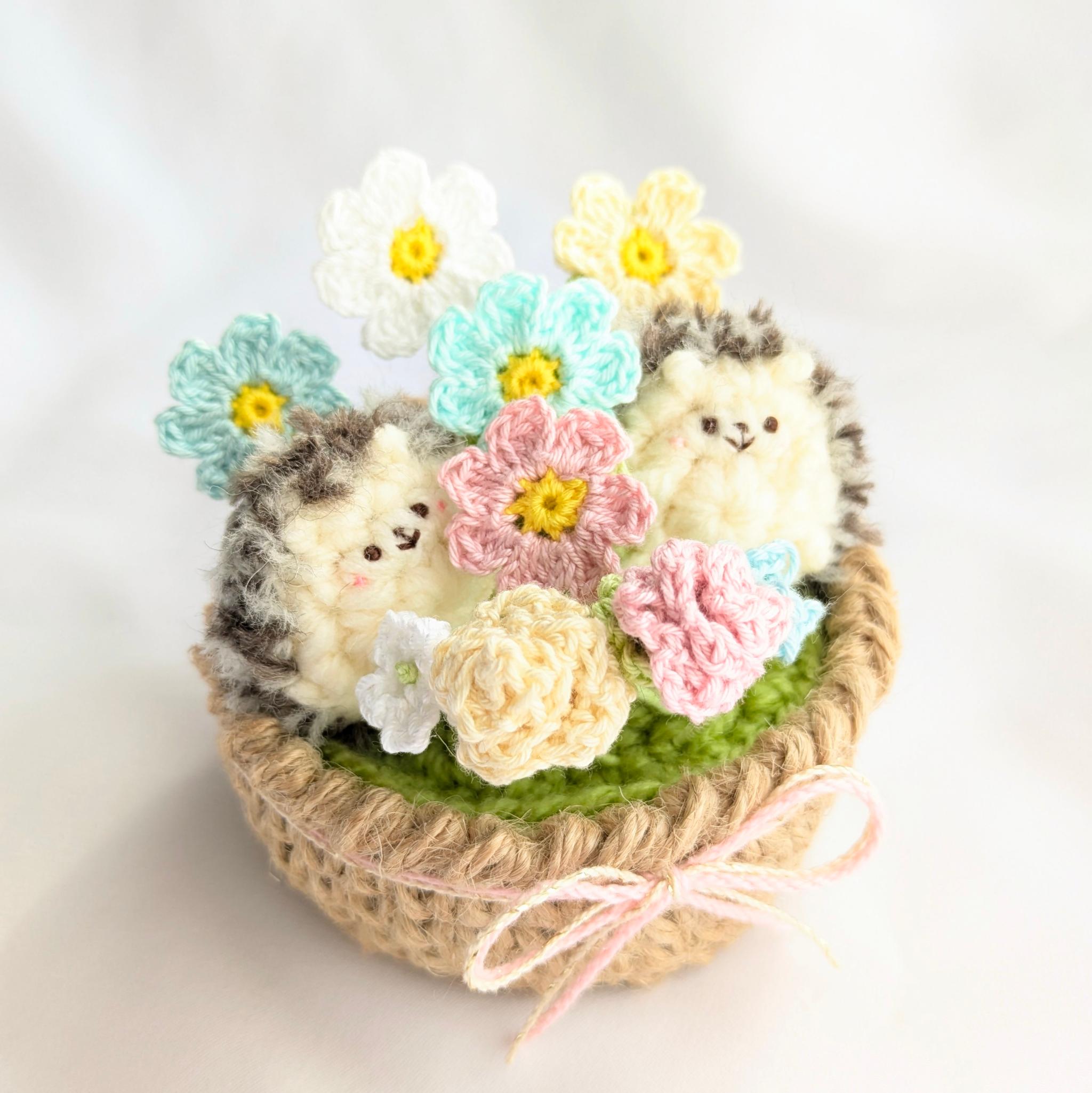 【受注制作】ハリネズミさんの花かご | 4枚目