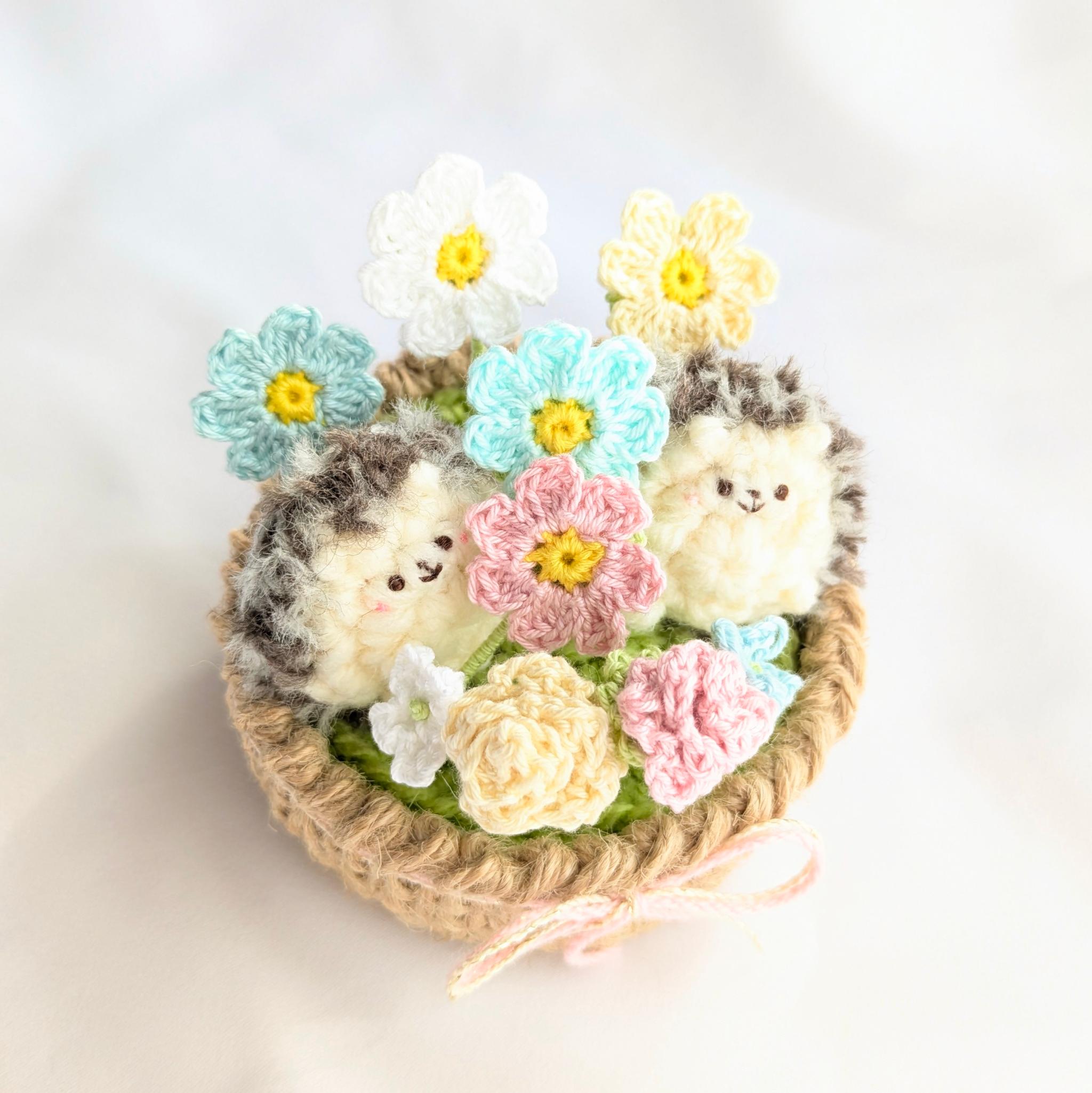 【受注制作】ハリネズミさんの花かご | 6枚目