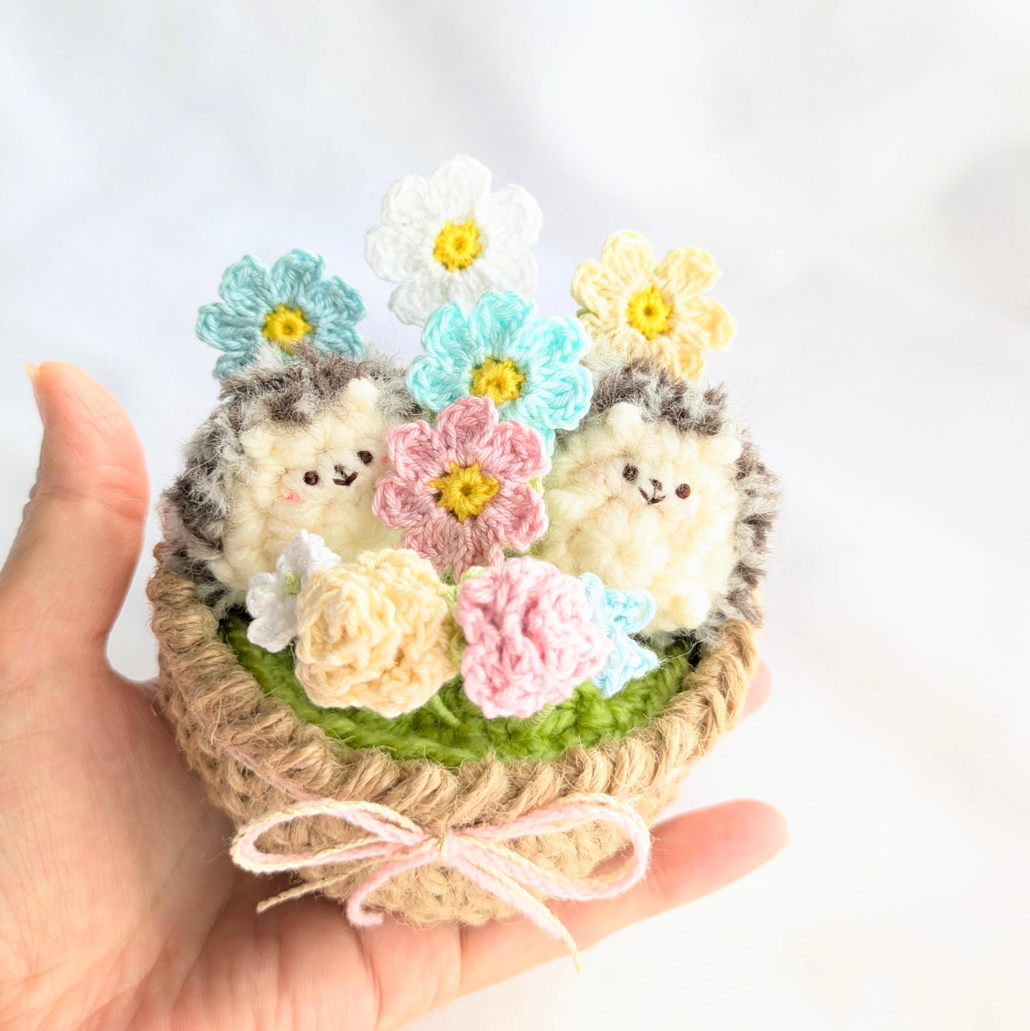 【受注制作】ハリネズミさんの花かご | 7枚目