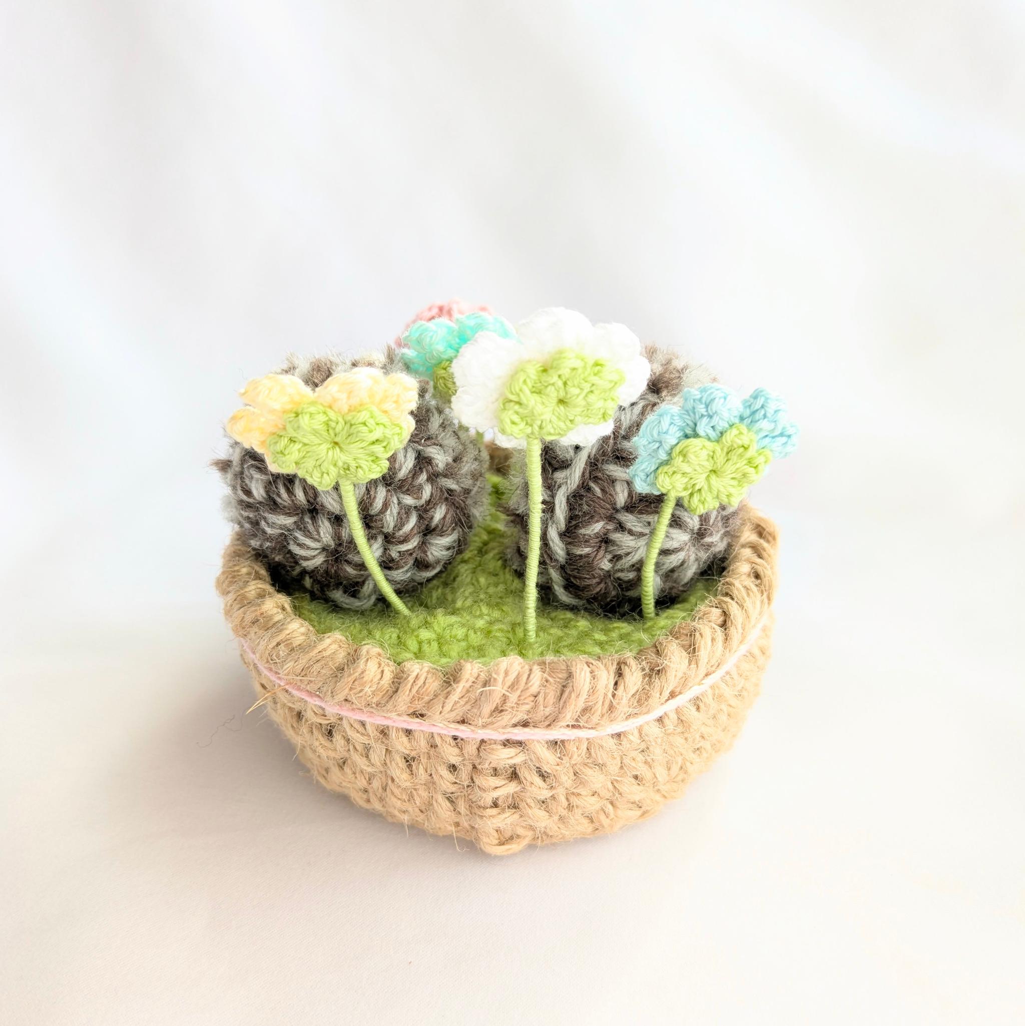【受注制作】ハリネズミさんの花かご | 8枚目