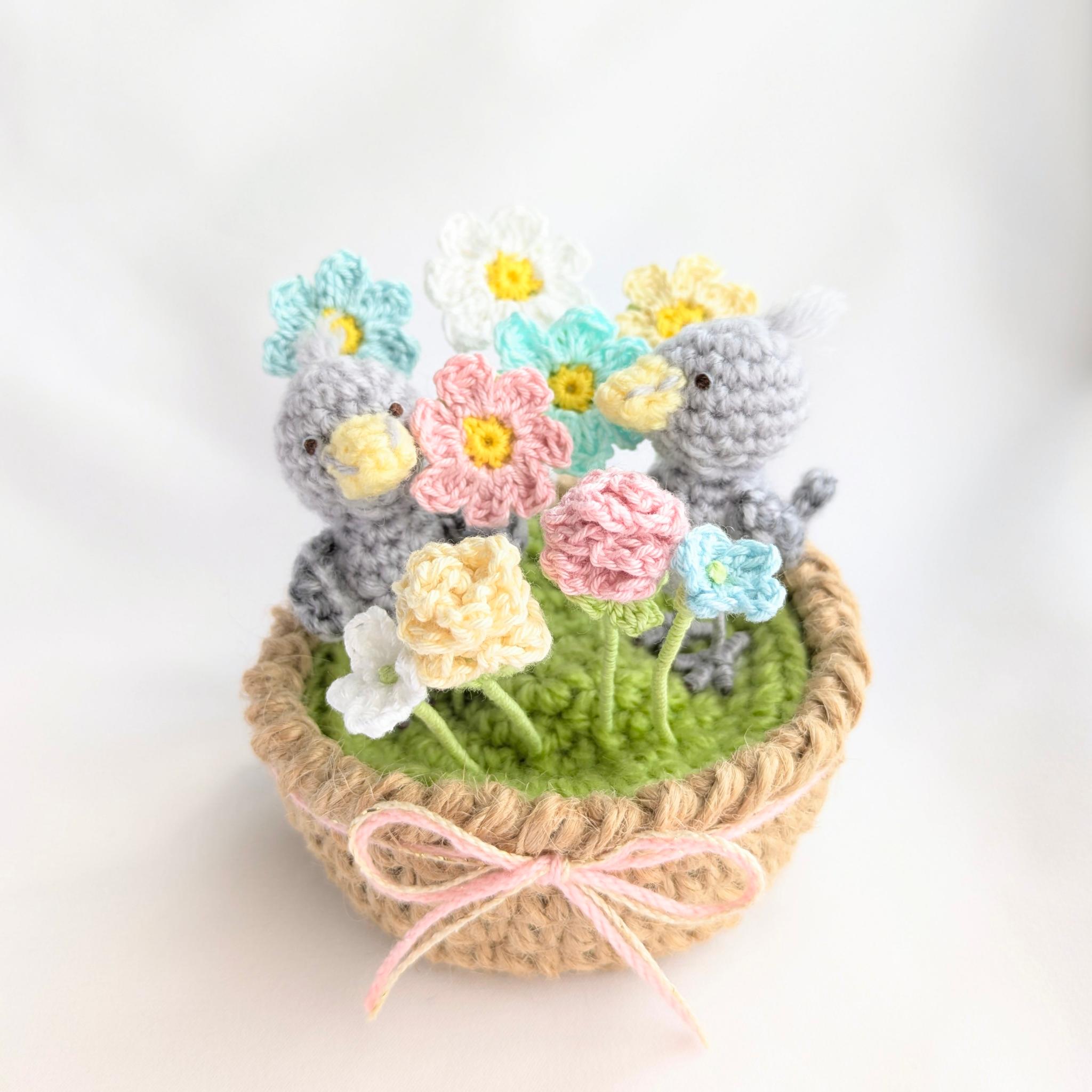 【受注制作】ハシビロコウさんの花かご1枚目の画像