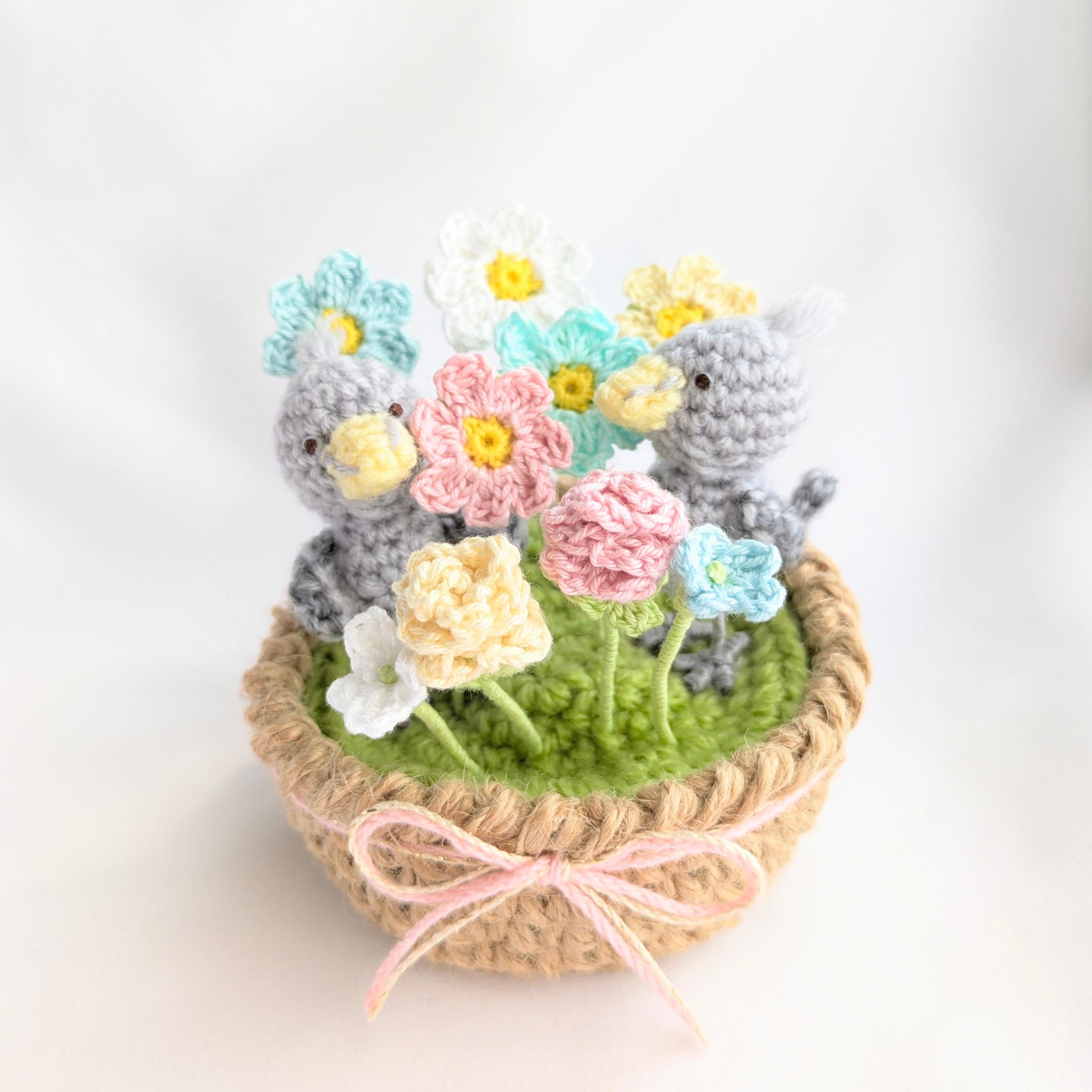 ハシビロコウさんの花かご