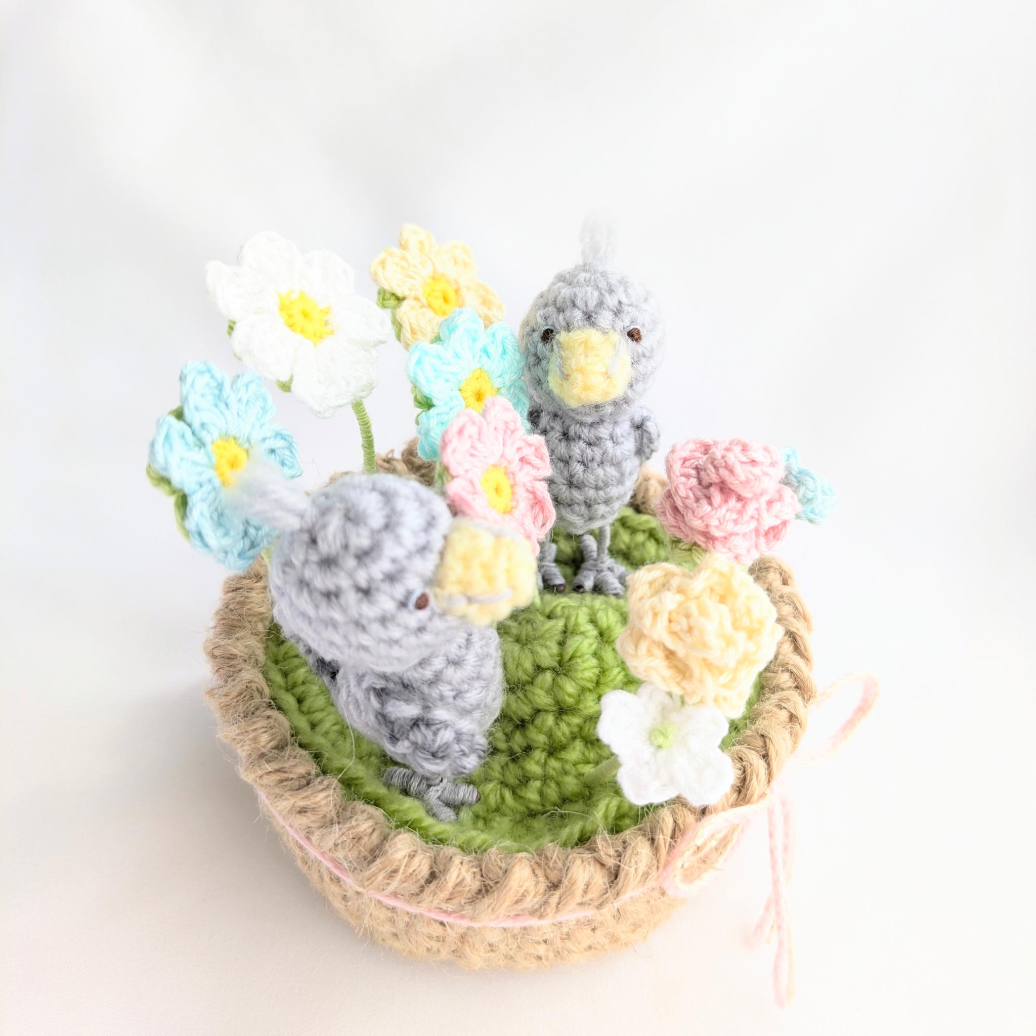 【受注制作】ハシビロコウさんの花かご | 4枚目