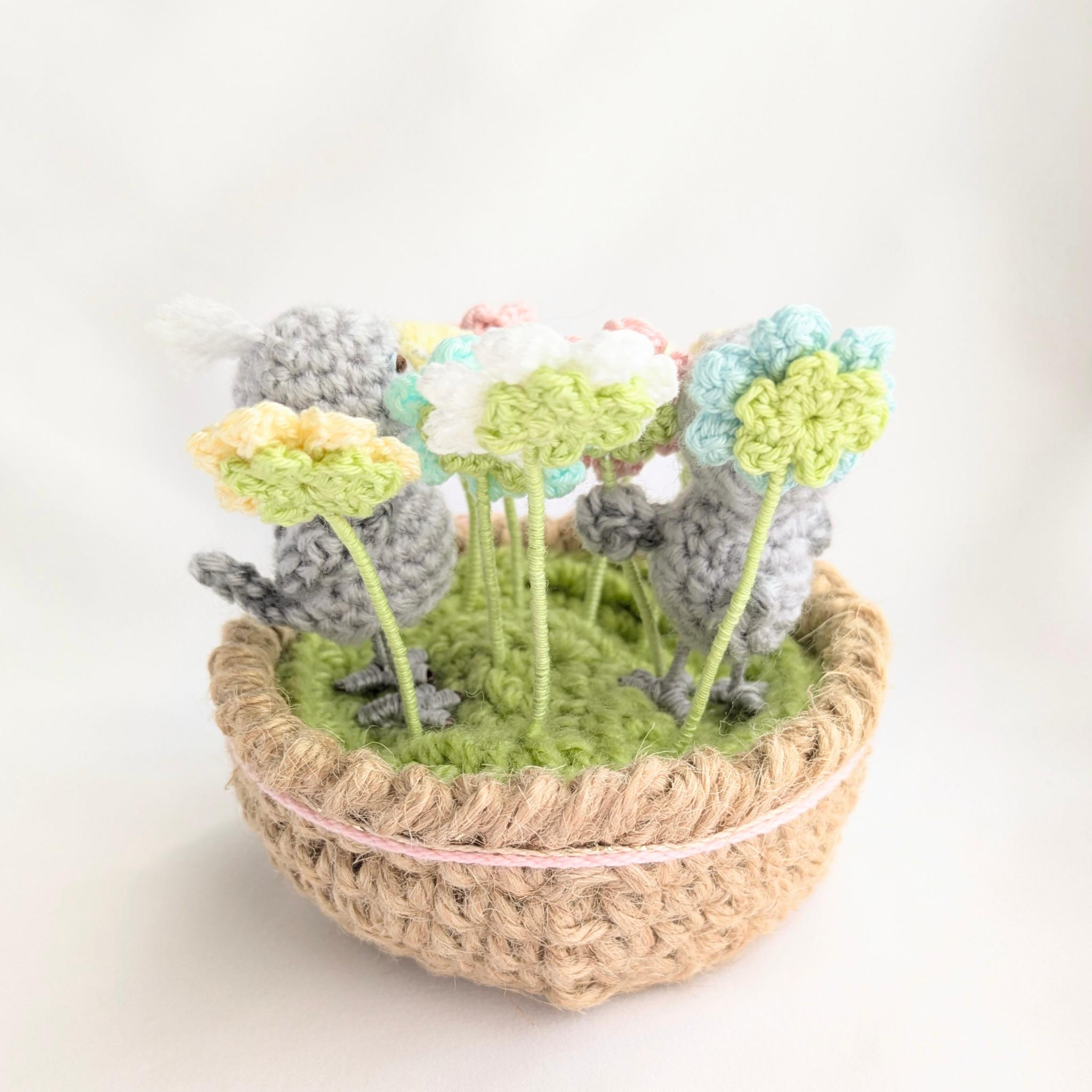 【受注制作】ハシビロコウさんの花かご | 7枚目