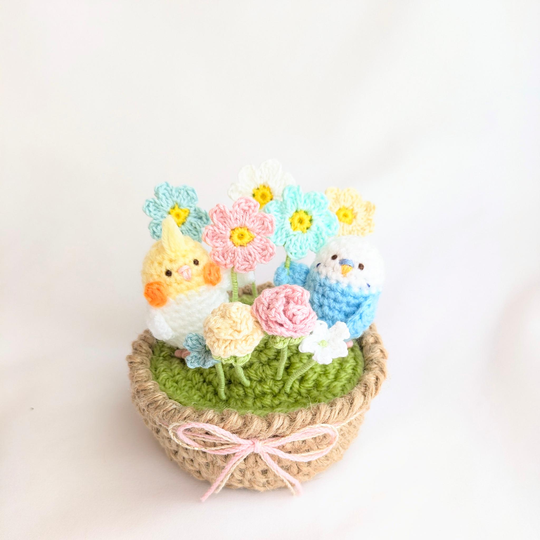 インコちゃんの花かご1枚目の画像