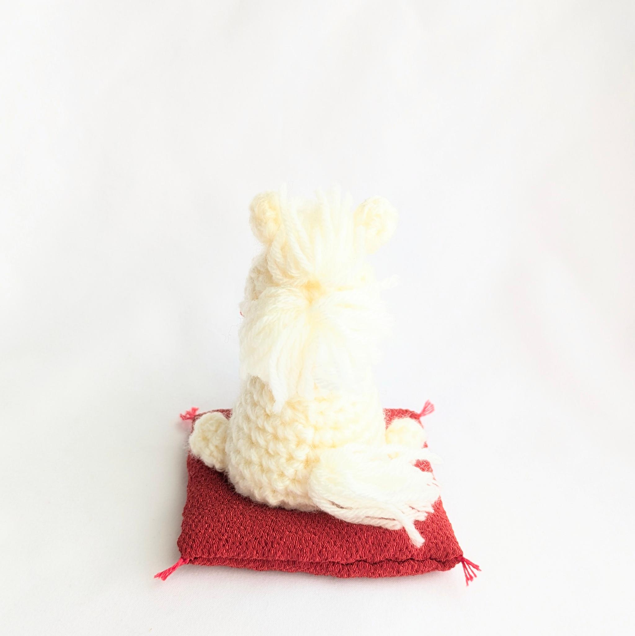 【受注制作】座布団付き干支の置物(白うまさん) | 6枚目