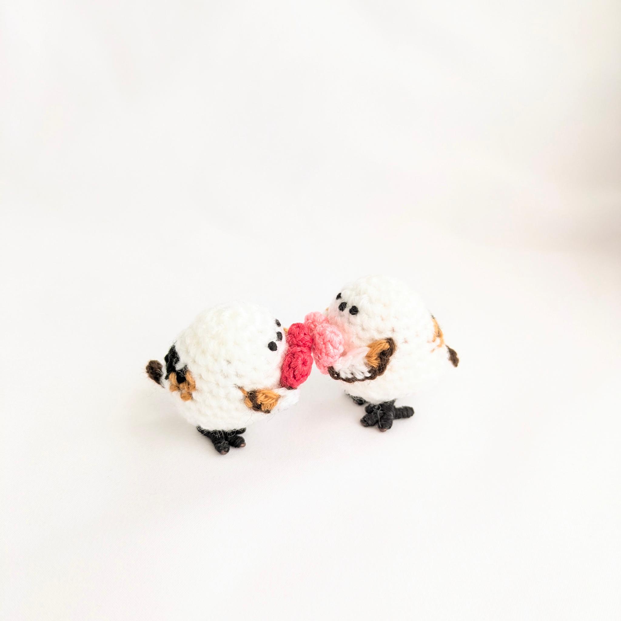 【受注制作】ハート持ち♡小さなシマエナガのあみぐるみ | 4枚目