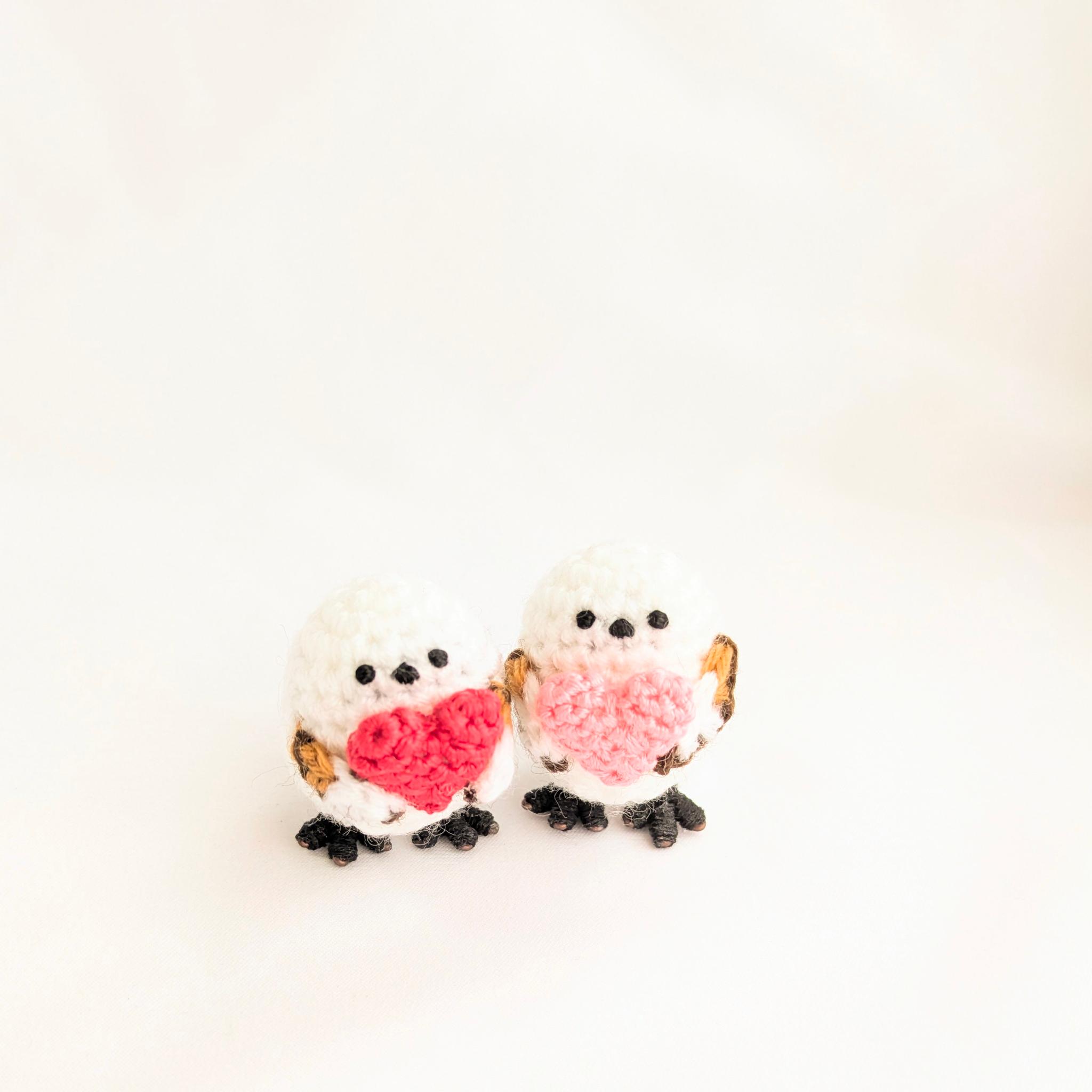 【受注制作】ハート持ち♡小さなシマエナガのあみぐるみ | 7枚目