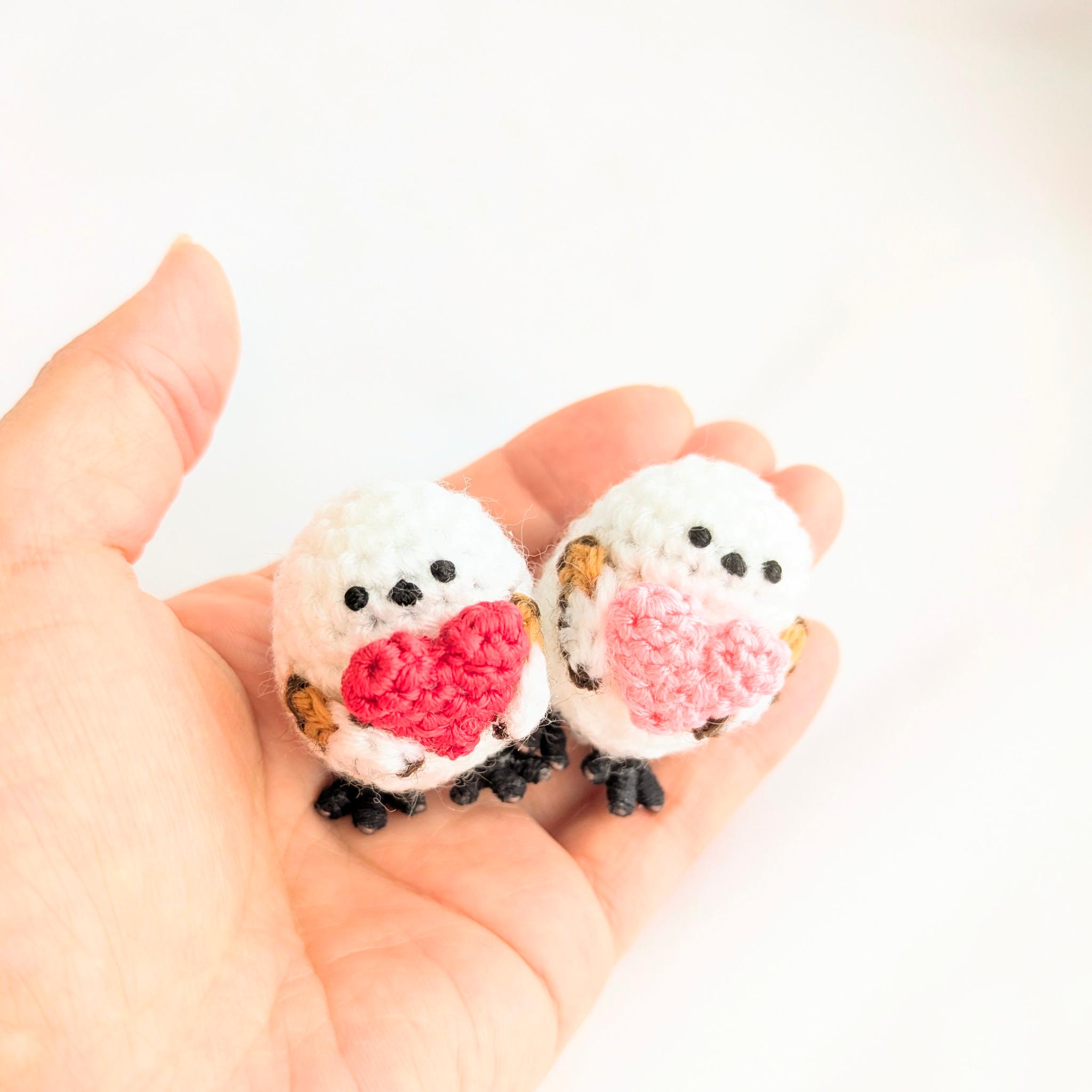 【受注制作】ハート持ち♡小さなシマエナガのあみぐるみ | 8枚目