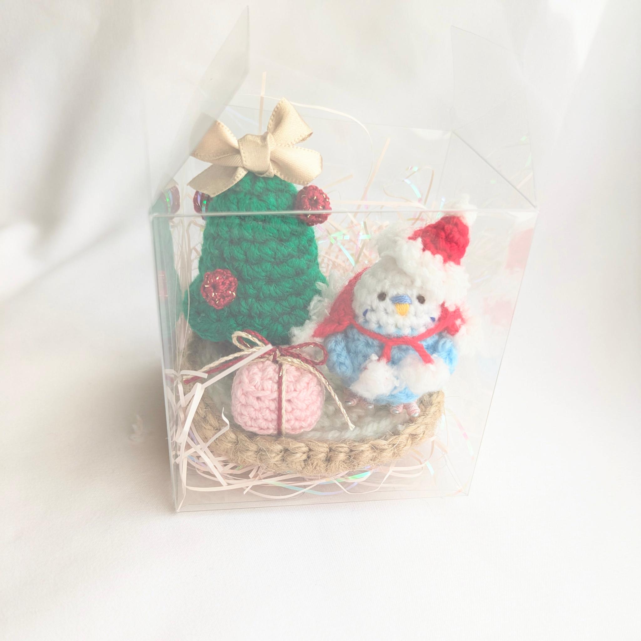 【受注制作】セキセイインコサンタさんのクリスマスギフト（クリアボックス入り） | 11枚目