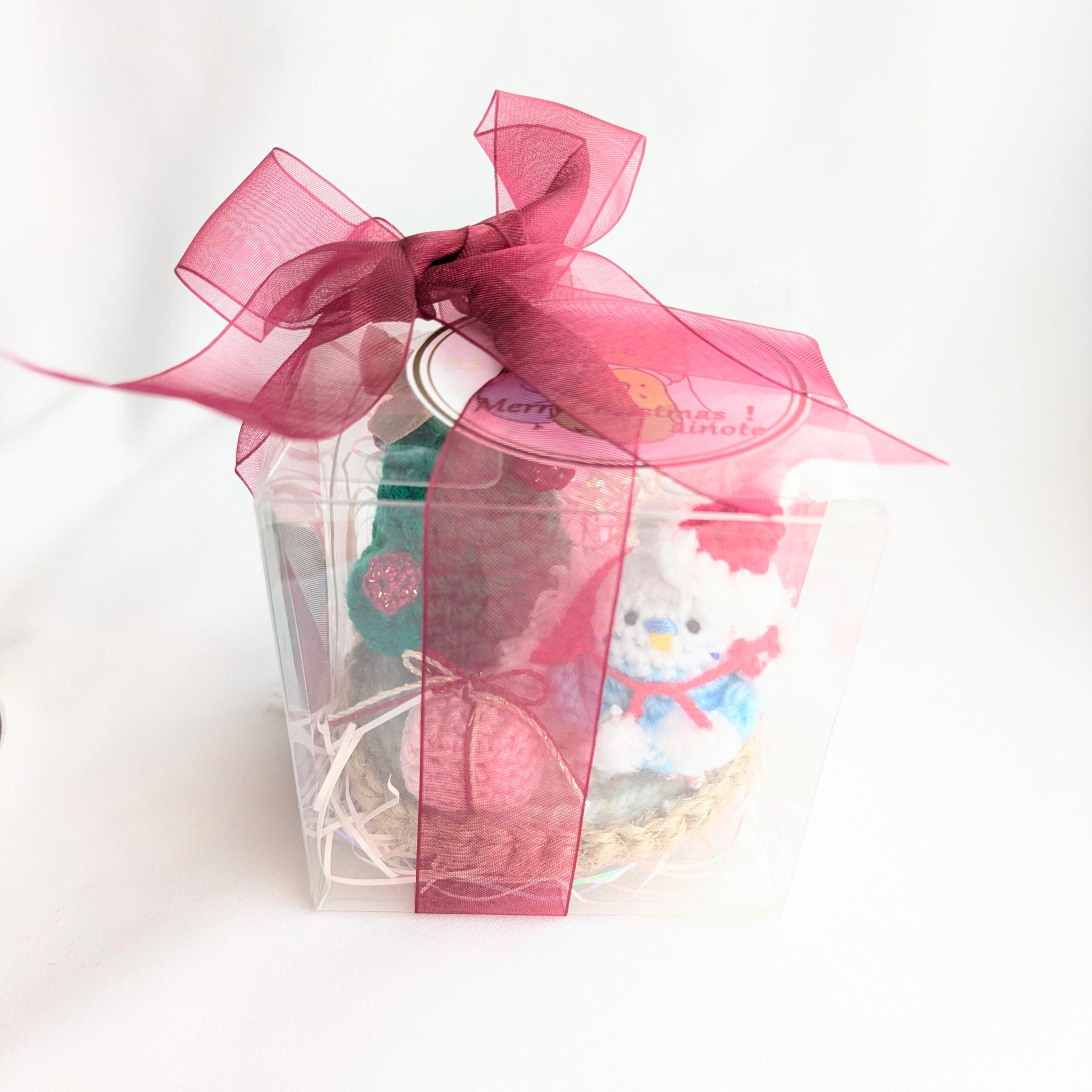 【受注制作】セキセイインコサンタさんのクリスマスギフト（クリアボックス入り） | 9枚目