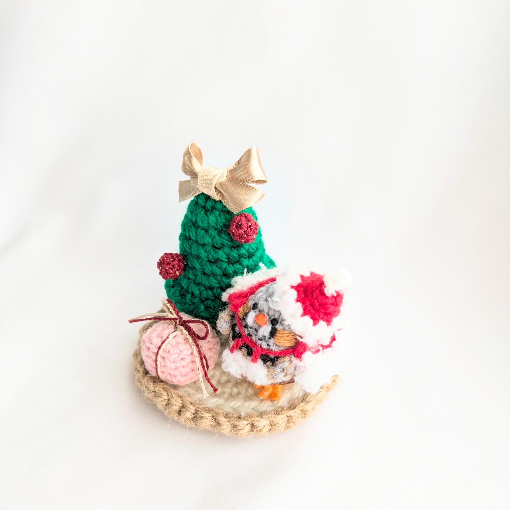 【受注制作】キンカチョウサンタさんのクリスマスギフト（クリアボックス入り） | 3枚目