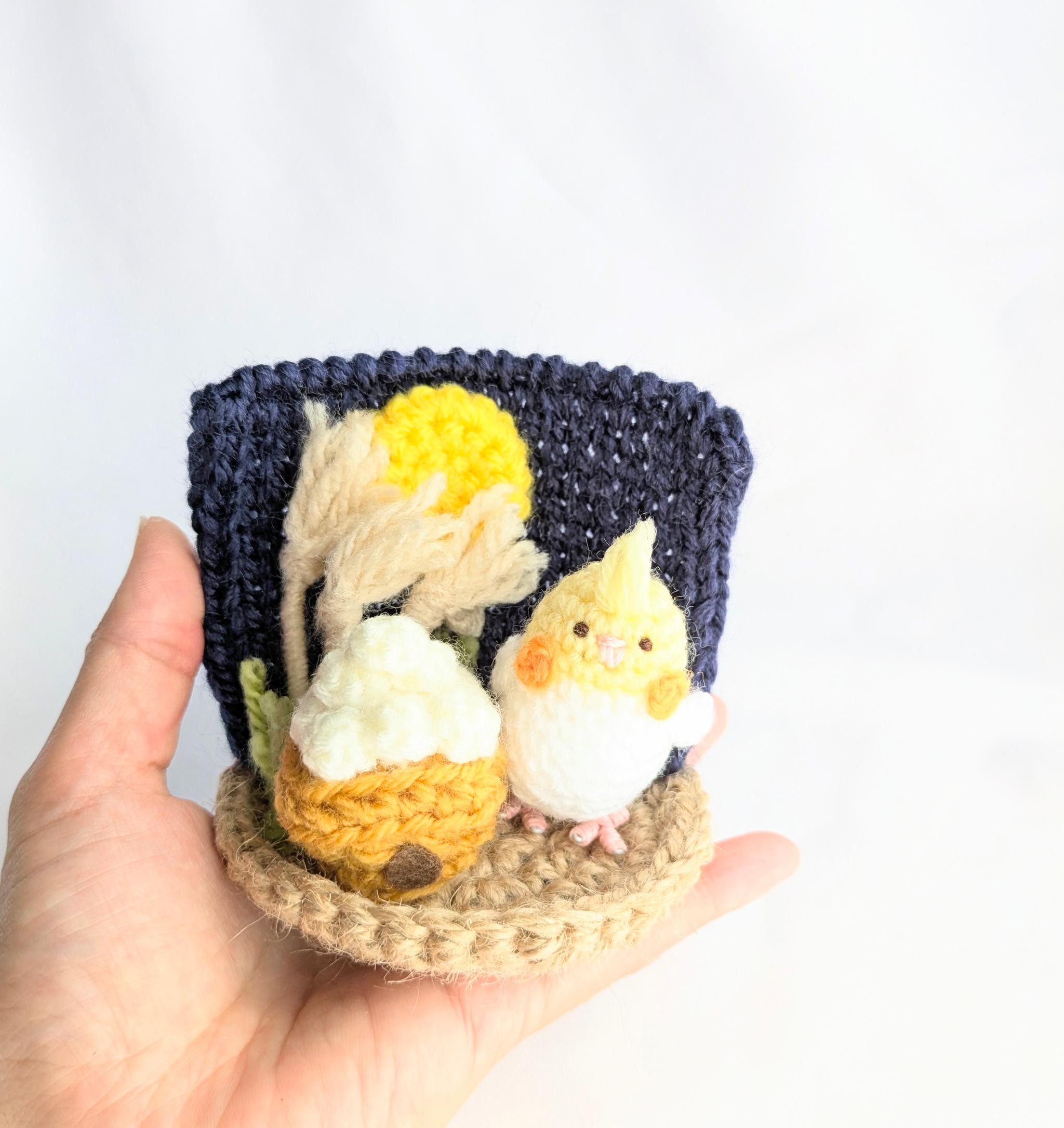 【受注制作】お月見オカメインコちゃんの小さな置物 | 6枚目